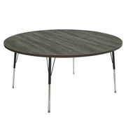 60" Round La Madera Activity Table with Standard Legs - Gray Wood/Black