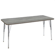 24" x 72" Rectangle La Madera Activity Table with Standard Legs - Light Gray Wood/Silver