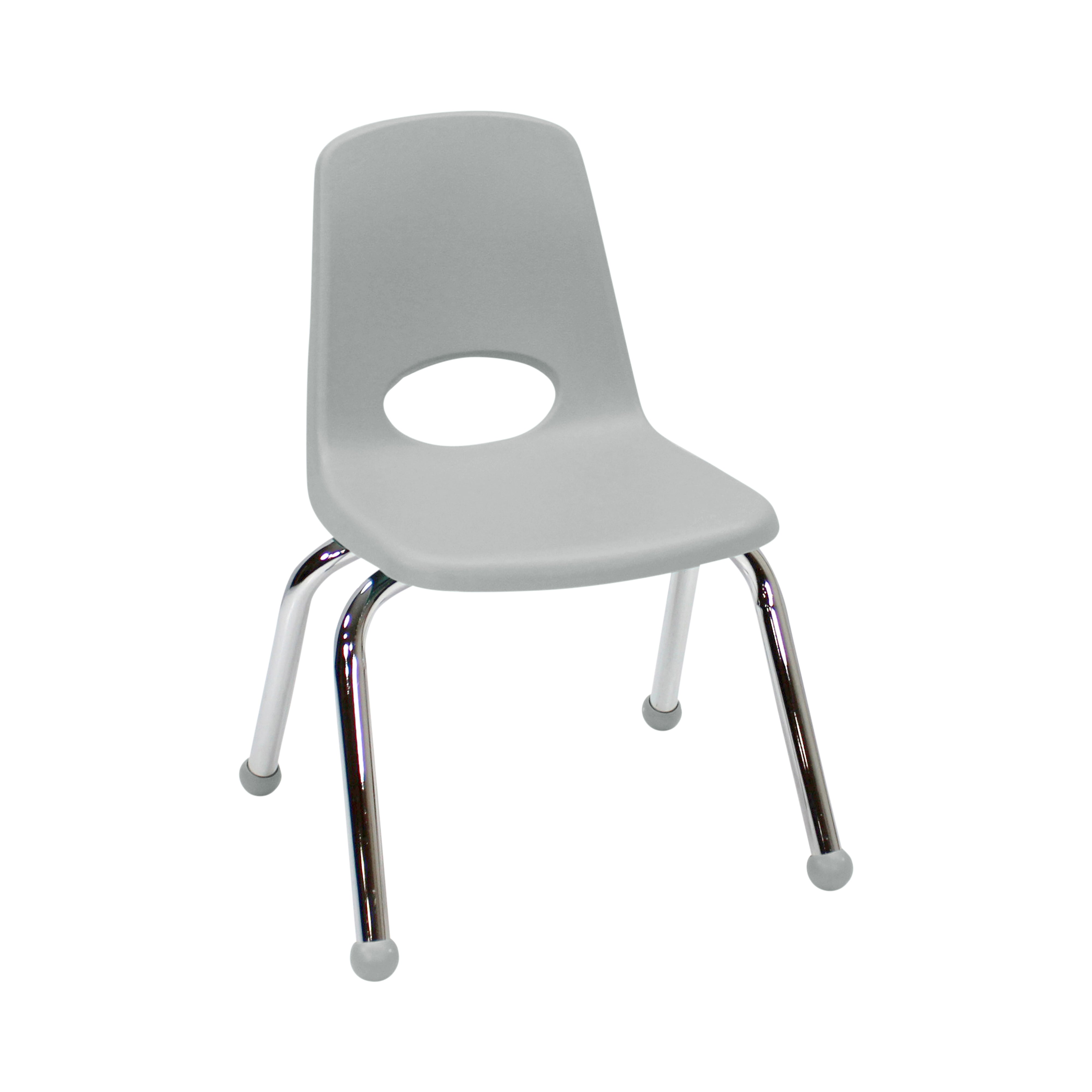 12" Stack Chair with Ball Glides - Light Gray