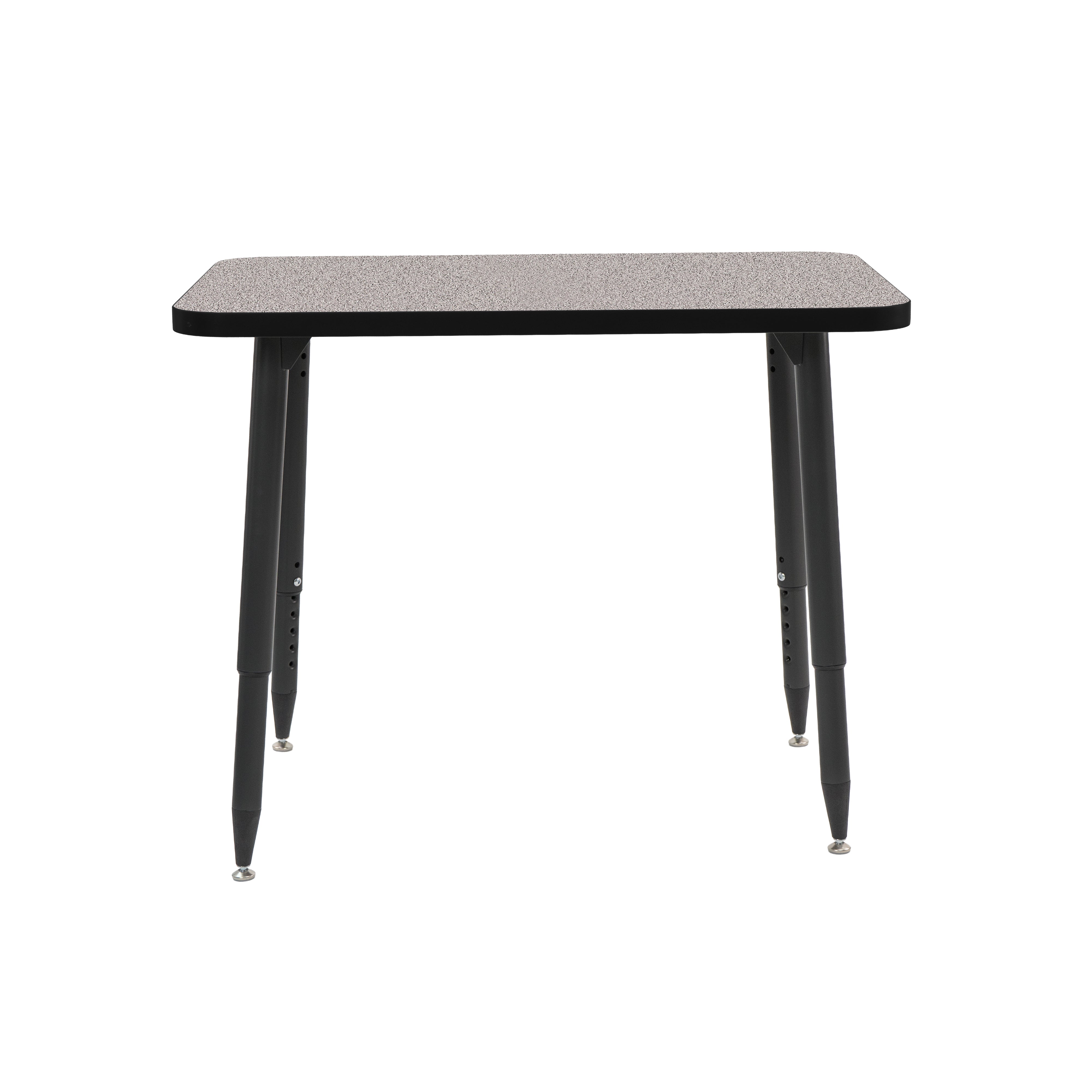 Adapte 24" x 36" Rectangle Thermofused Activity Table with Adjustable Tapered Legs - Gray/Black