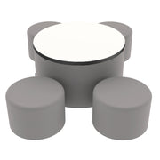Pro Series Dry-Erase Round Ottoman Table with Round 12" H Seating, 5-Piece Set - Gray/Whiteboard