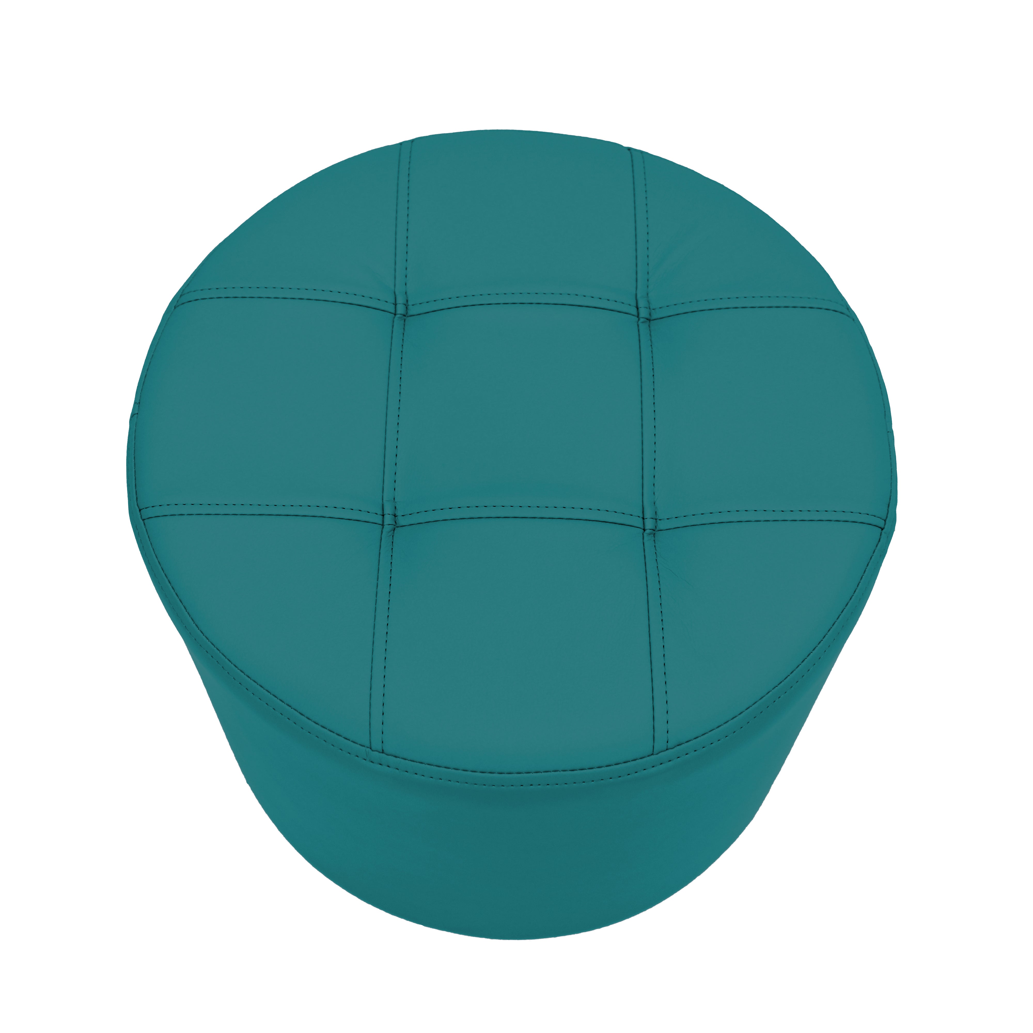 Tufted Round Ottoman 16" Height - Teal