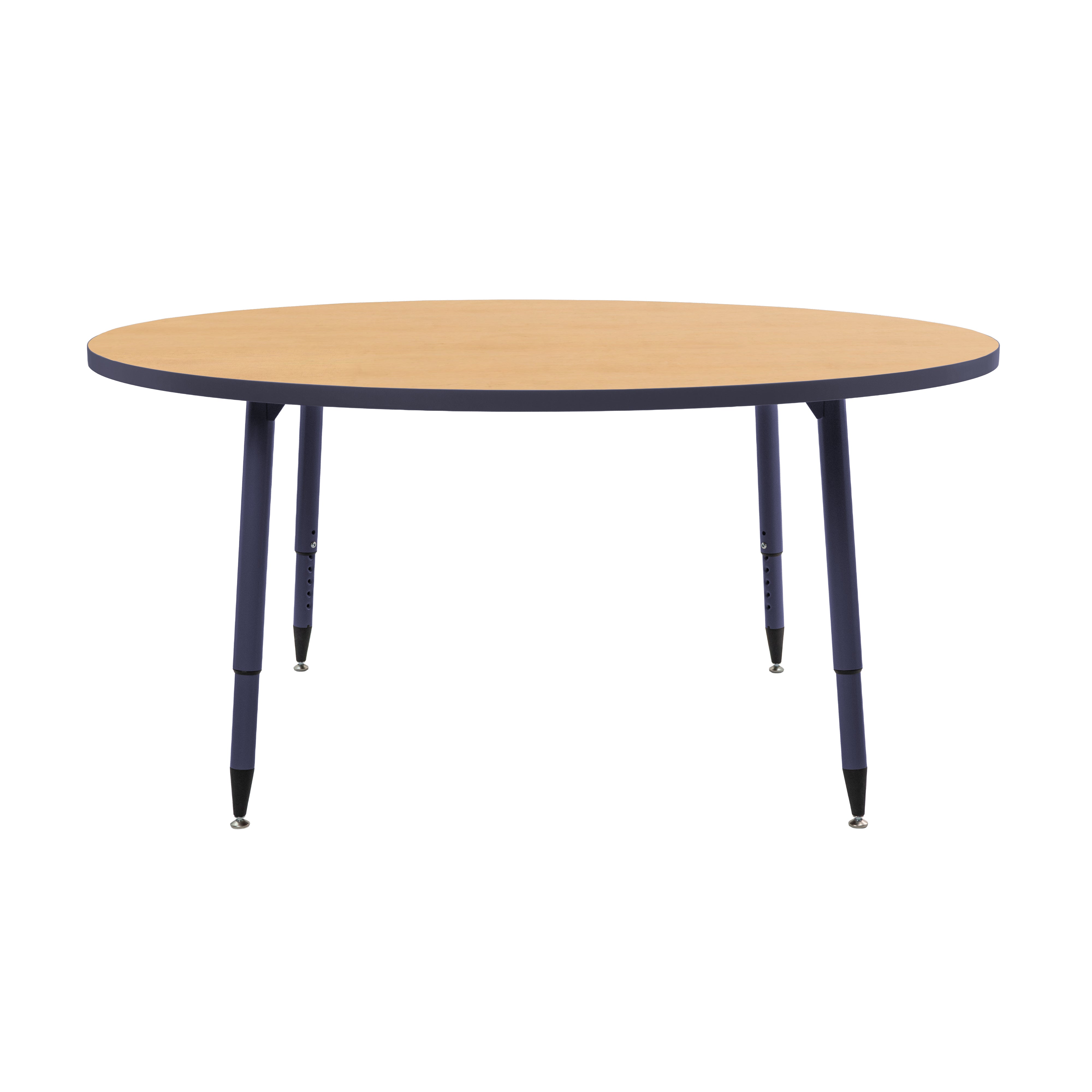 Adapte 60" Round Thermofused Activity Table with Adjustable Tapered Legs - Maple/Navy