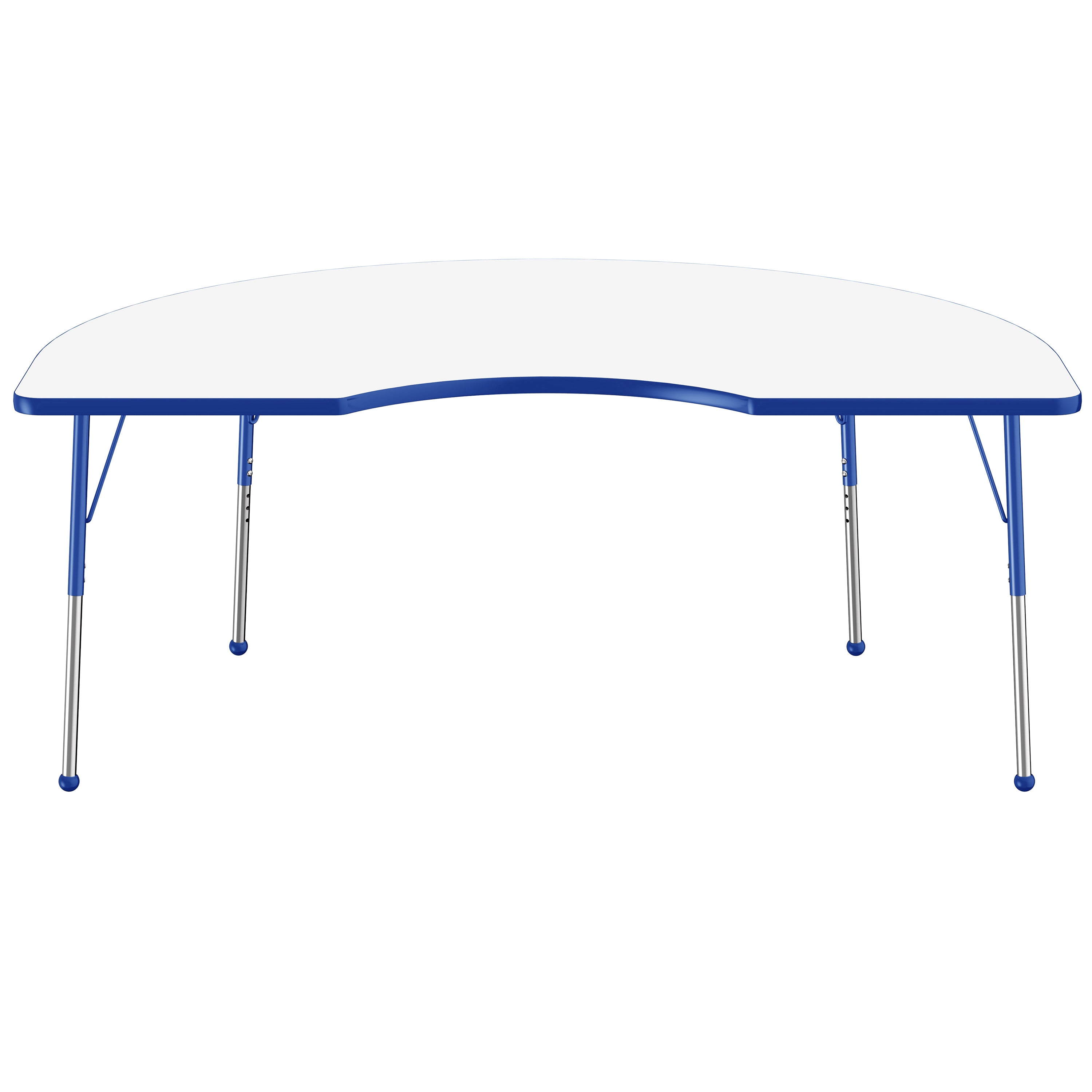 48" x 72" Kidney Dry-Erase Activity Table with Adjustable Standard Ball Glide Legs - Whiteboard/Blue