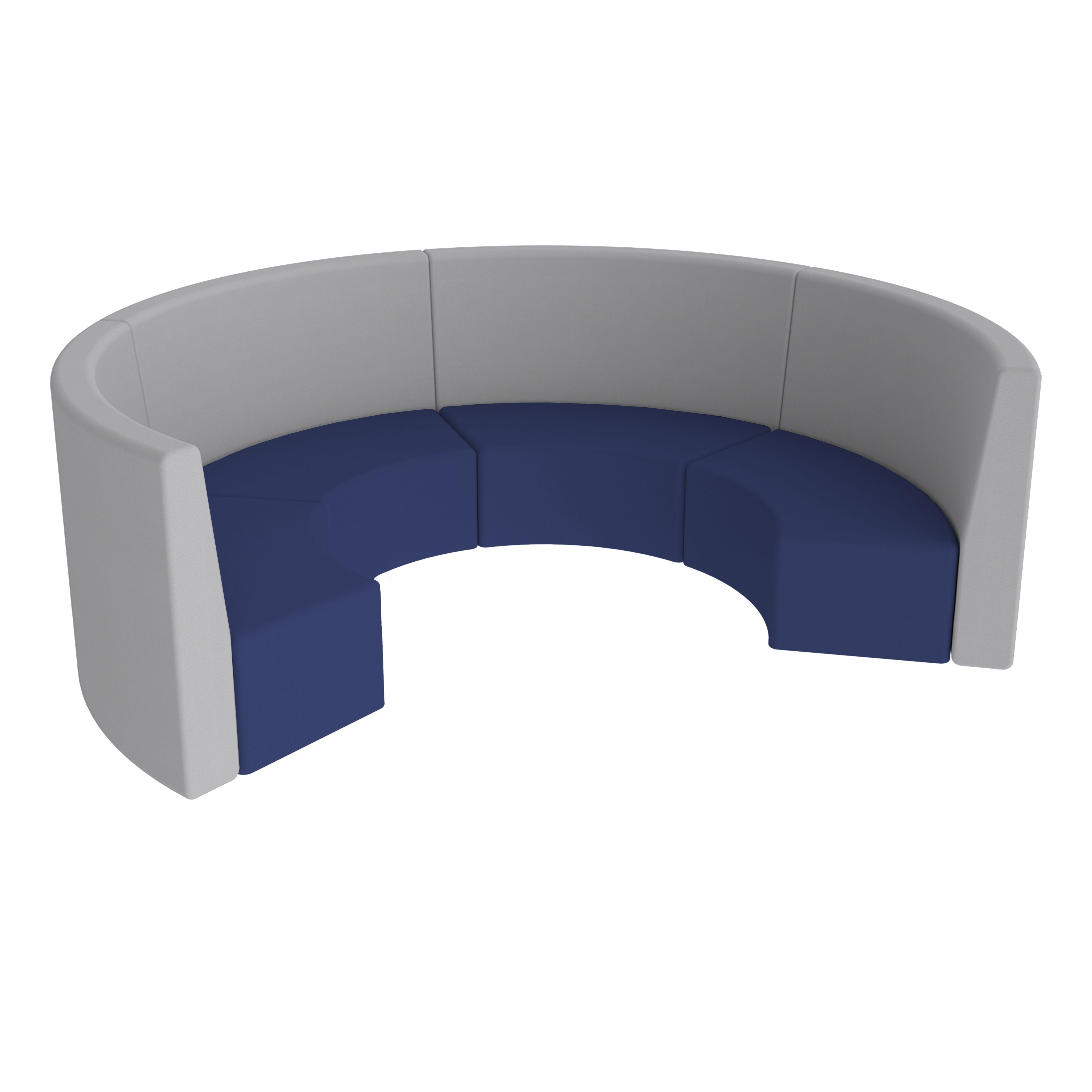 Pro Series Tallback S Curve Chairs 12" Seat Height, 4-Piece Set - Navy/Gray