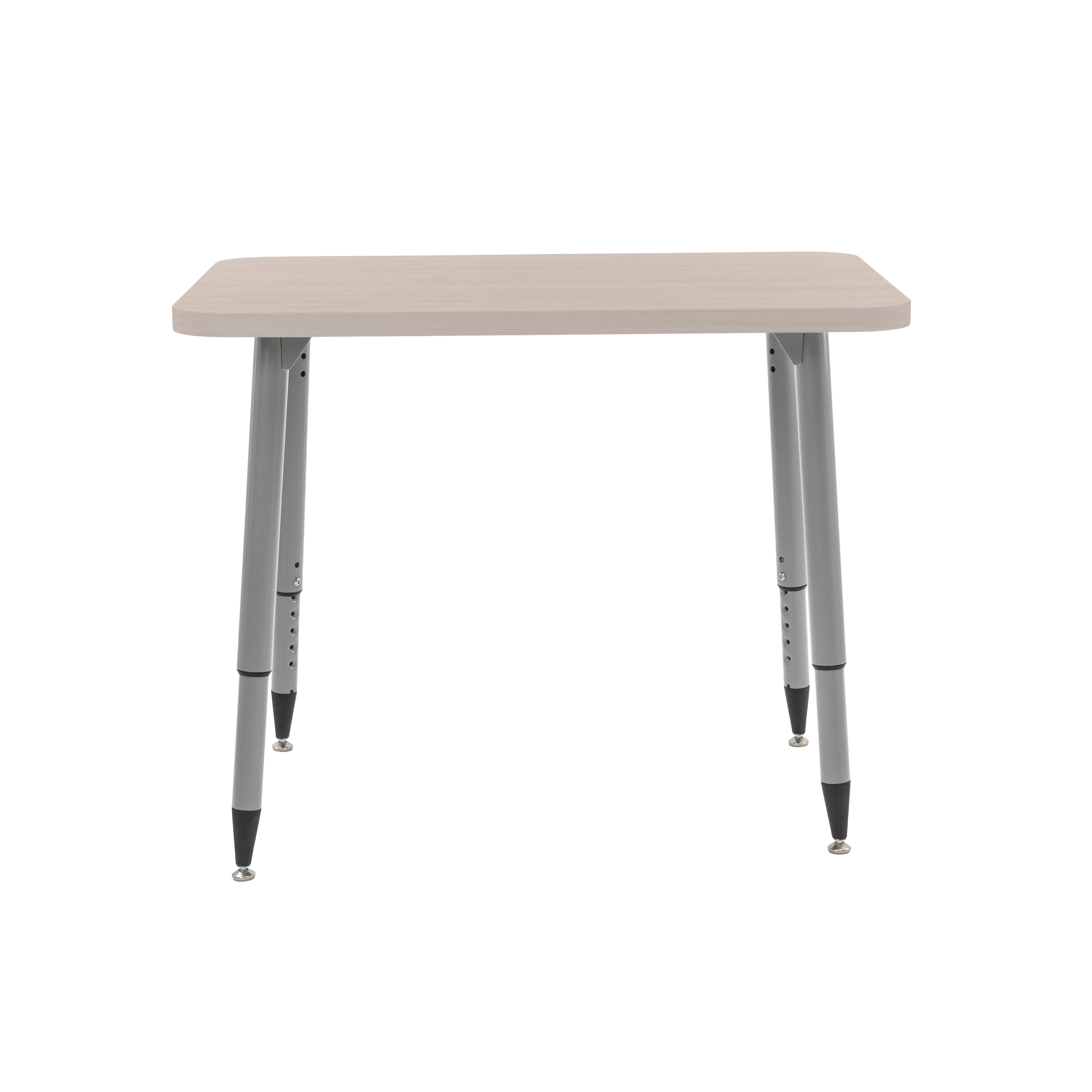 Adapte 24" x 36" Rectangle Woodgrain Activity Table with Adjustable Tapered Legs - Asian Sand/Silver