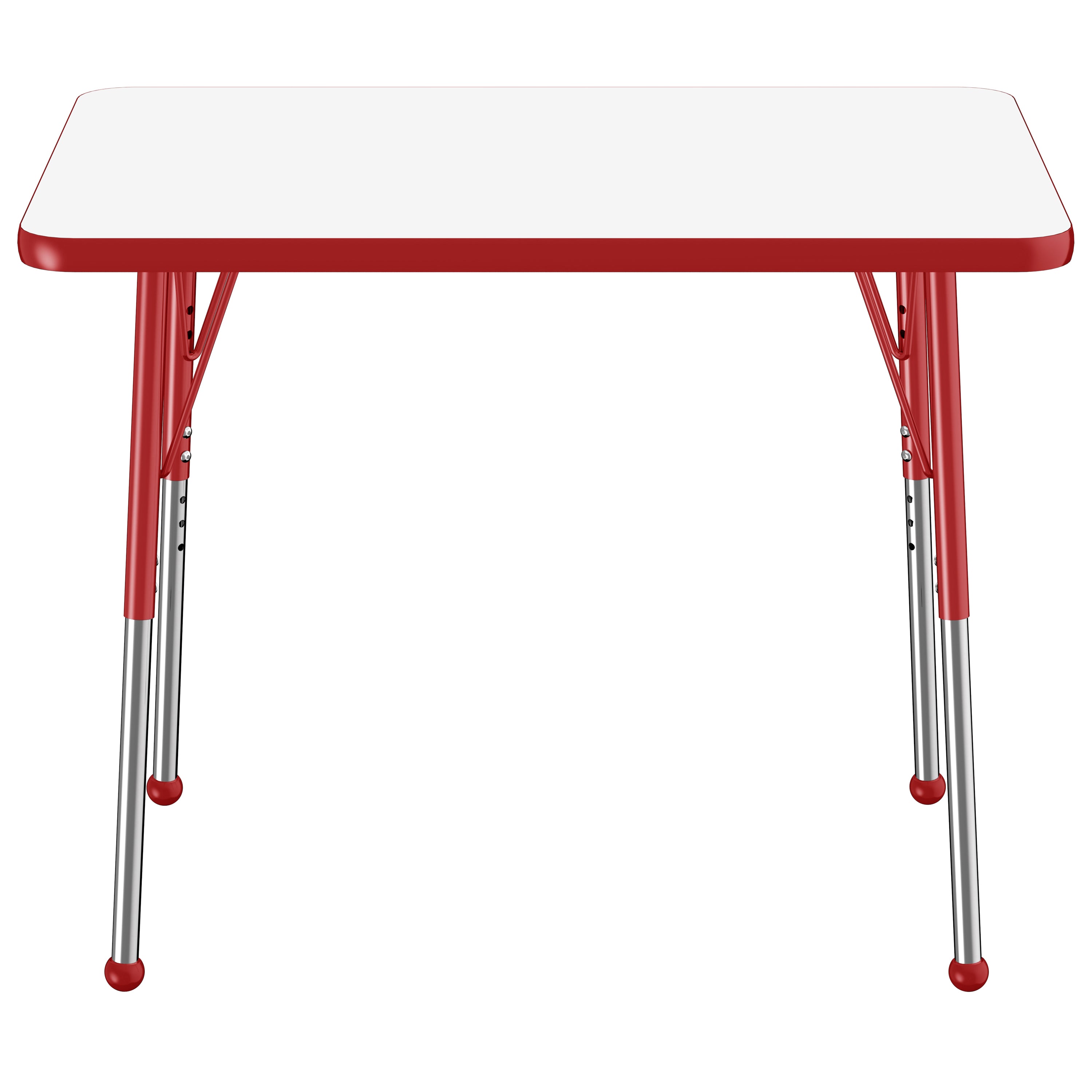 24" x 36" Rectangle Dry-Erase Activity Table with Adjustable Standard Ball Glide Legs - Whiteboard/Red