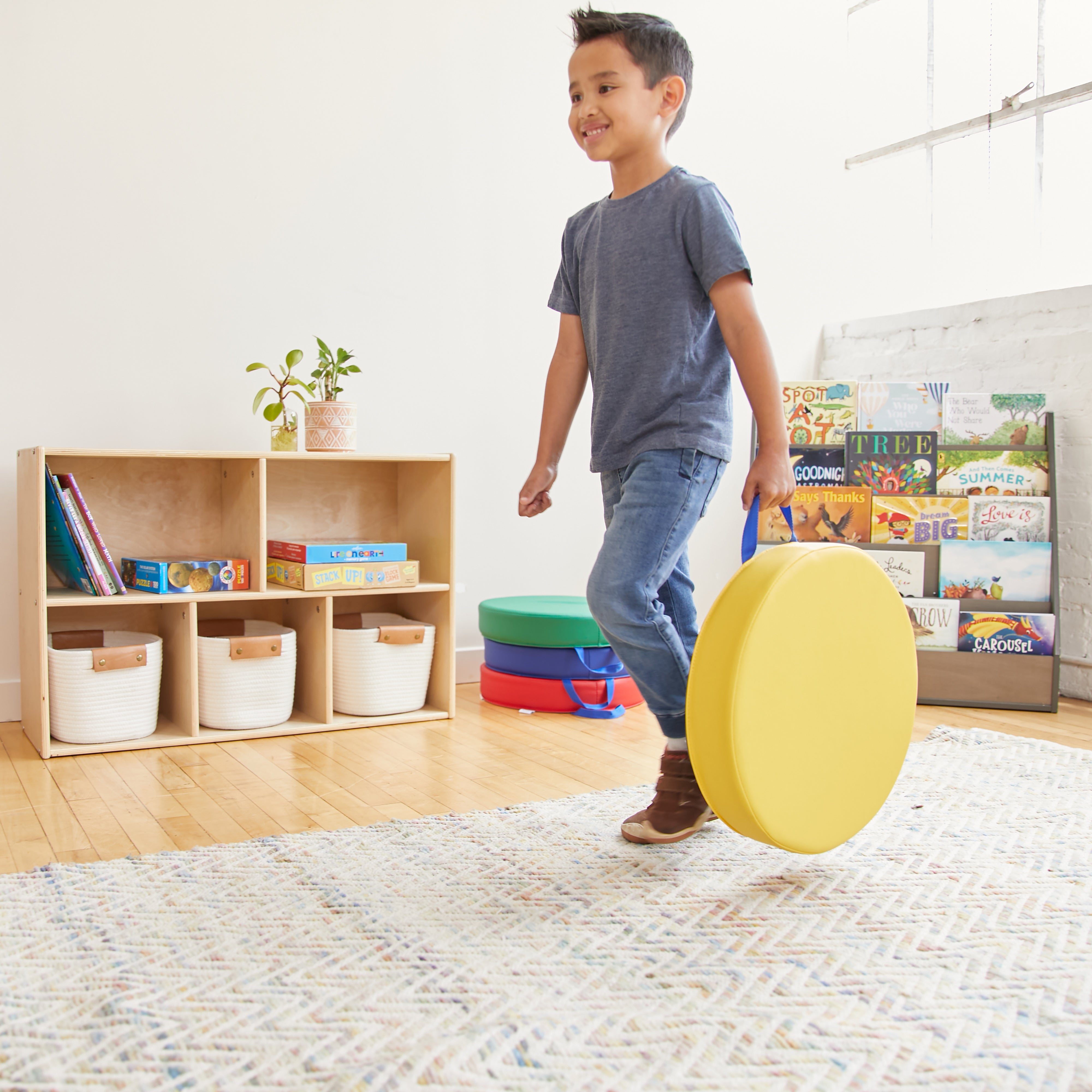 SoftZone Round Carry Me Floor Cushion 4-Piece - Assorted
