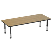 30" x 72" Rectangle Thermofused Activity Table with Adjustable Chunky Legs - Pasadena Oak/Black