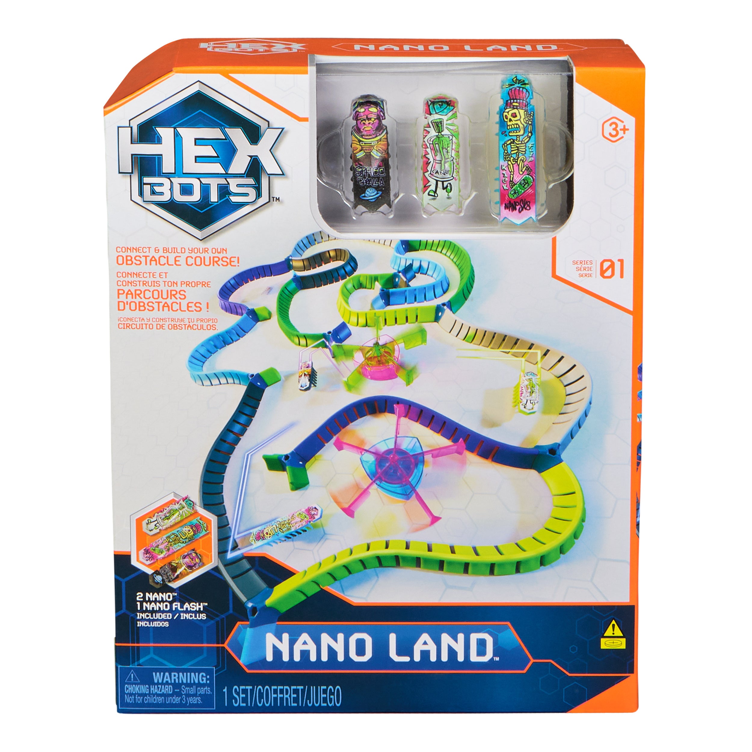 HEX BOTS Nano Land, Sensory Toys for Kids & Cats with Over 40 Pieces & 3 Nano Bots, Toy Playsets & Mini Robot Toy for Kids Ages 3 & Up, Batteries Included