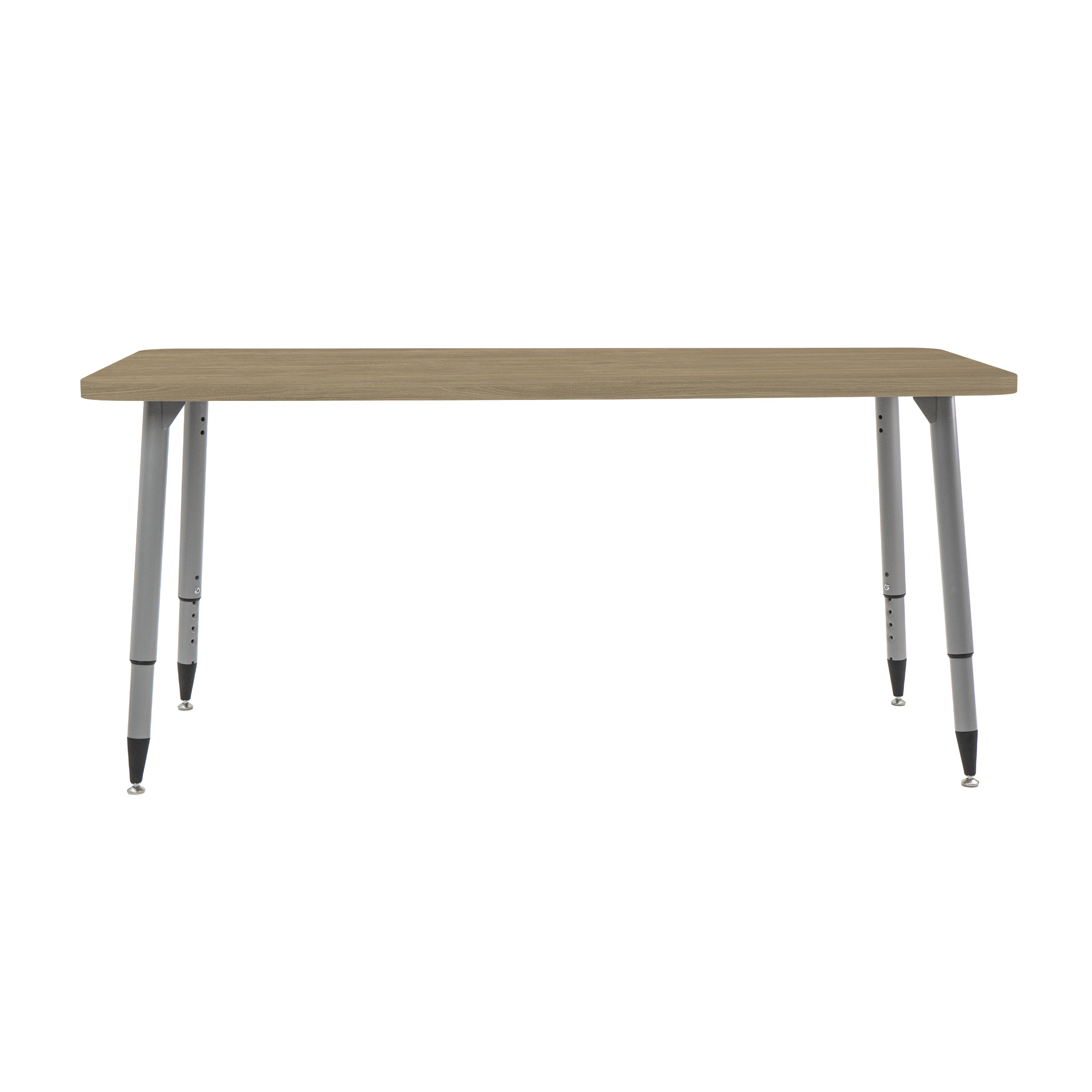 Adapte 30" x 60" Rectangle Woodgrain Activity Table with Adjustable Tapered Legs - Pasadena Oak/Silver