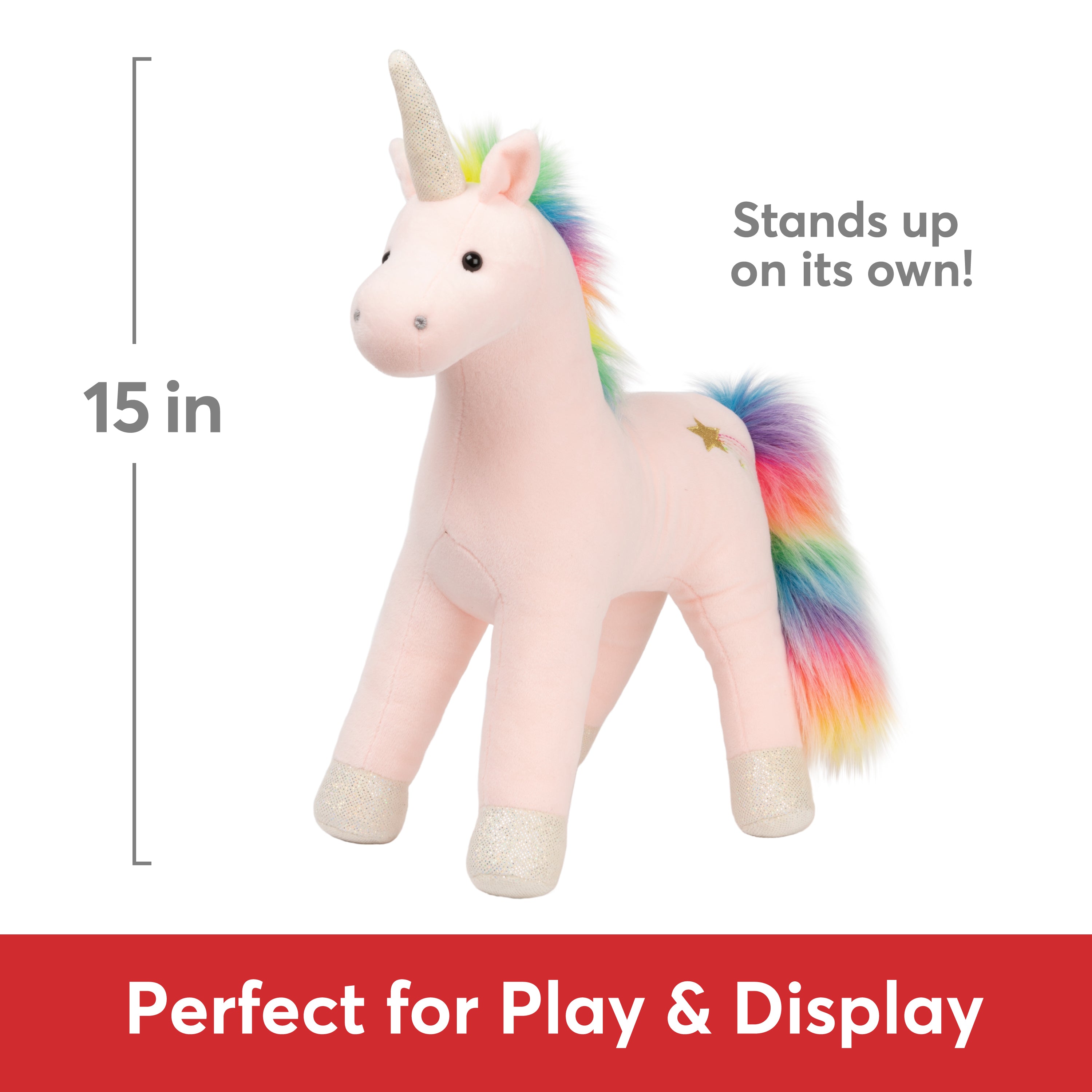 GUND Starflower Rainbow Unicorn Stuffed Animal, Plush Unicorn for Ages 1 and Up, Pink, 15”