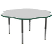 60" x 60" Flower T-Molding Activity Table with Adjustable Super Legs - Gray/Green/Black