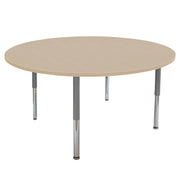 60" Round La Madera Activity Table with Adjustable Super Legs - Maple Grain/Silver