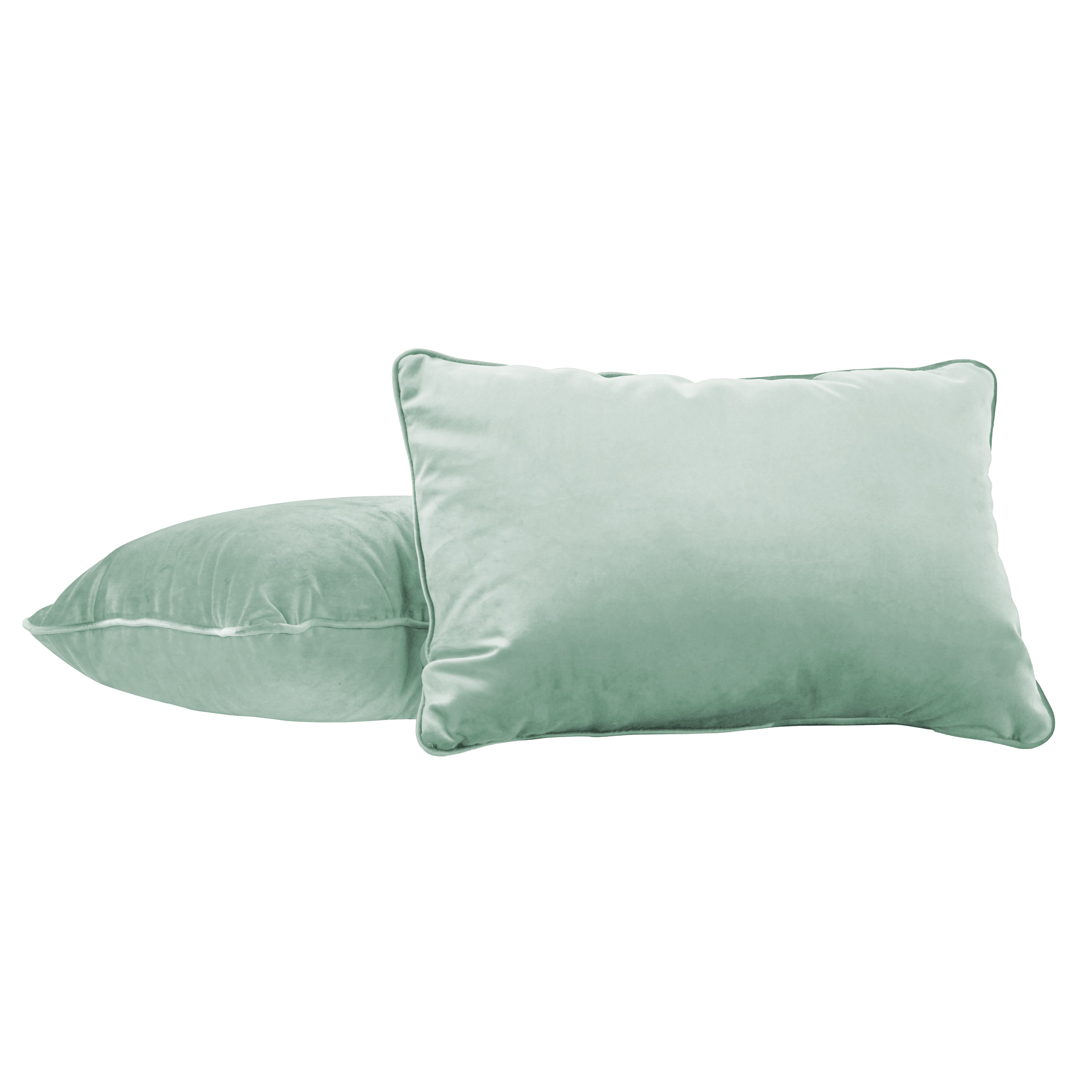 16" x 24" Rectangle Lumbar Microfiber Pillow with Piping, 2-Piece - Aloe