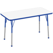 24" x 48" Rectangle Dry-Erase Activity Table with Adjustable Standard Ball Glide Legs - Whiteboard/Blue