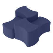 Pro Series Upholstered Bowtie Ottoman, 4-Piece - Navy