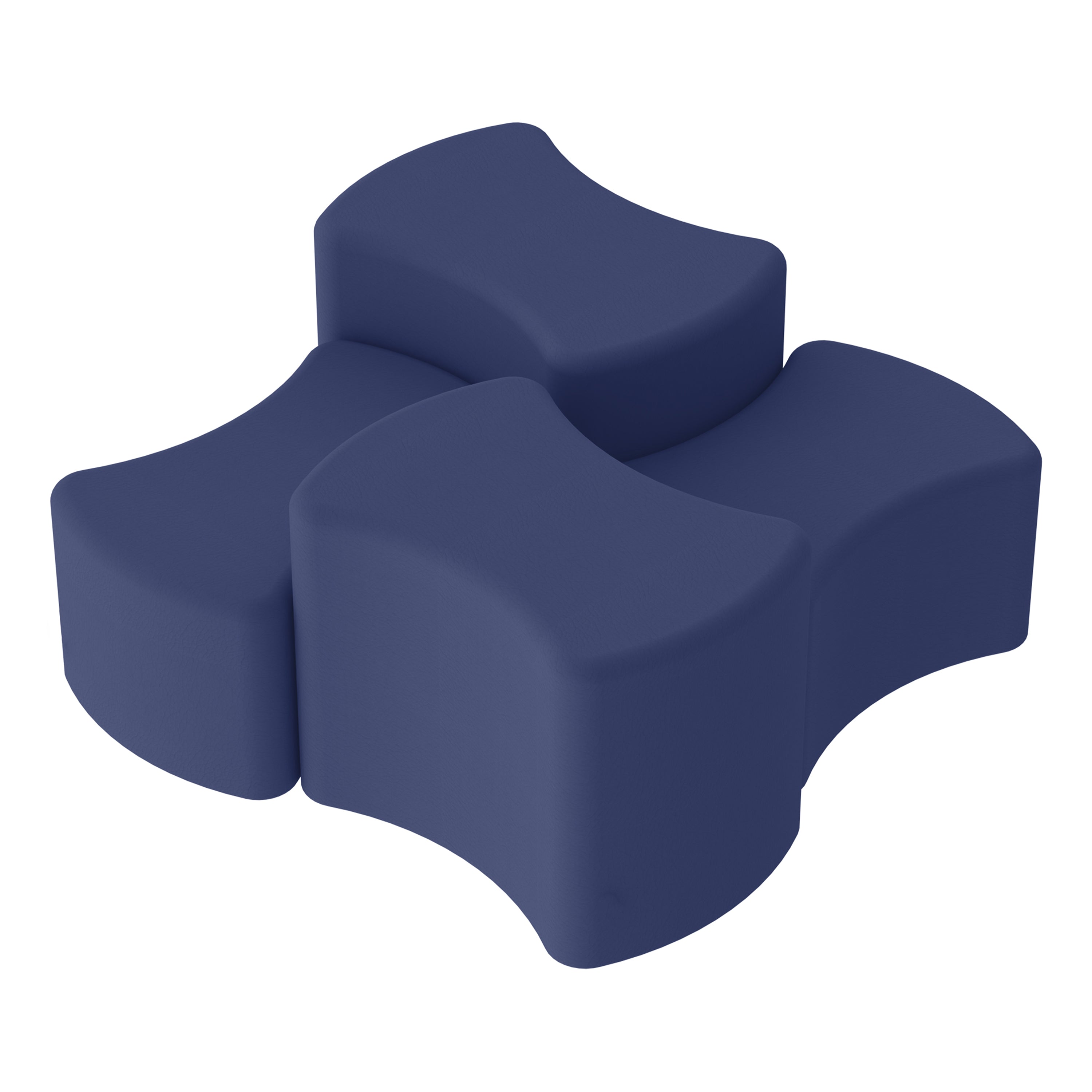 Pro Series Upholstered Bowtie Ottoman, 4-Piece - Navy