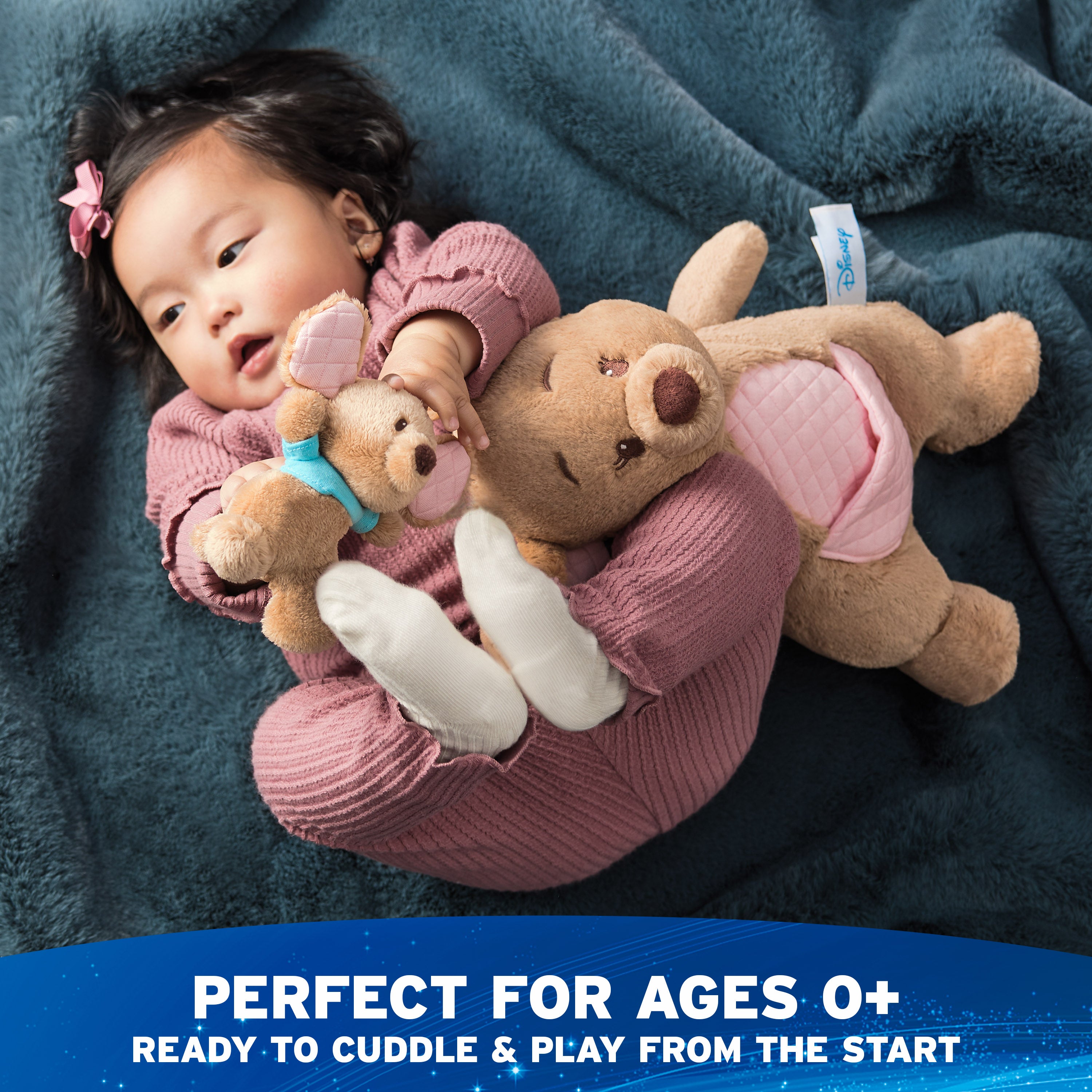 GUND Disney Official Kanga and Roo Oh So Snuggly Plush, Winnie the Pooh, Kangaroo and Baby Stuffed Animals for Ages 1 and Up, Brown, 12.5”