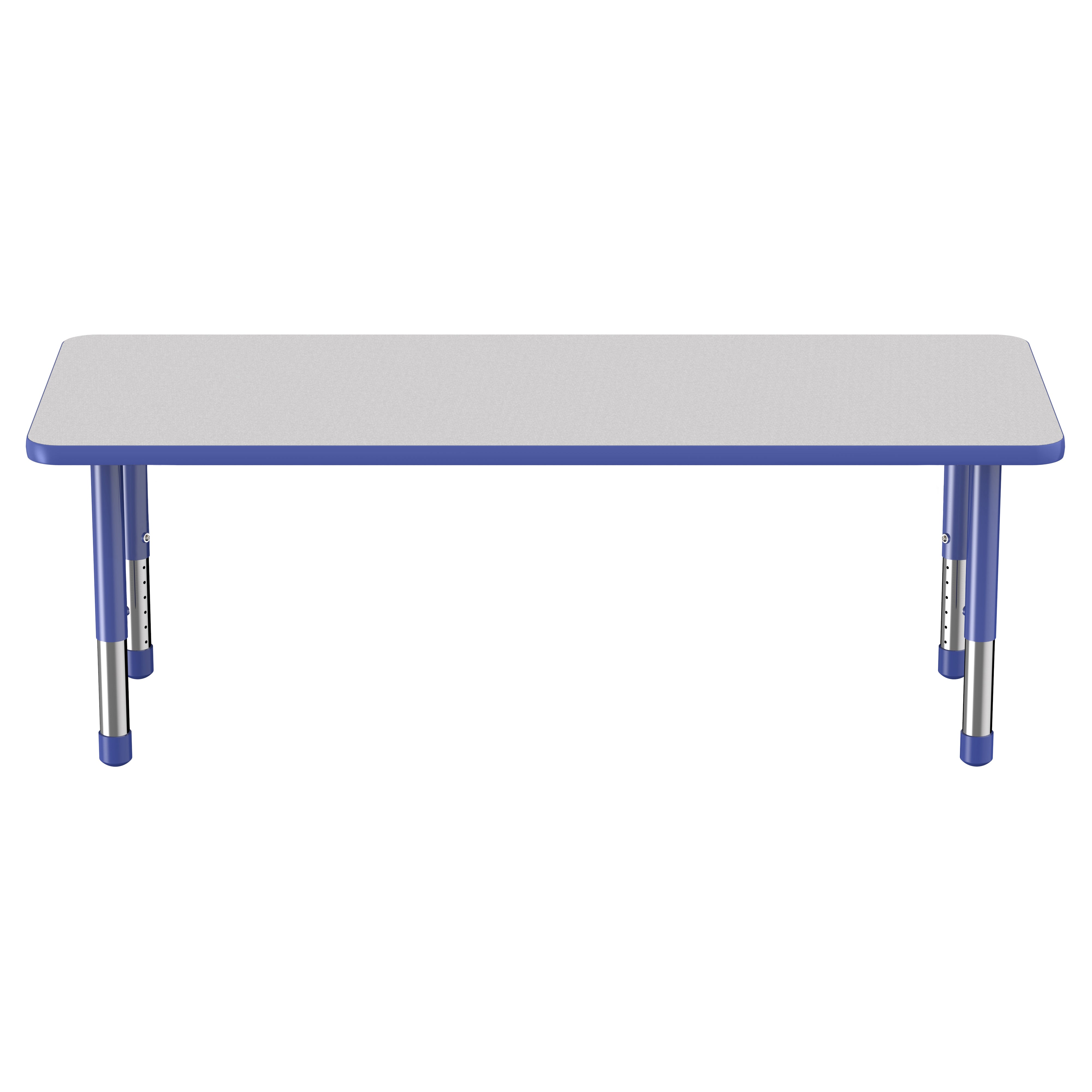 24" x 60" Rectangle Thermofused Activity Table with Adjustable Chunky Legs - Gray/Blue