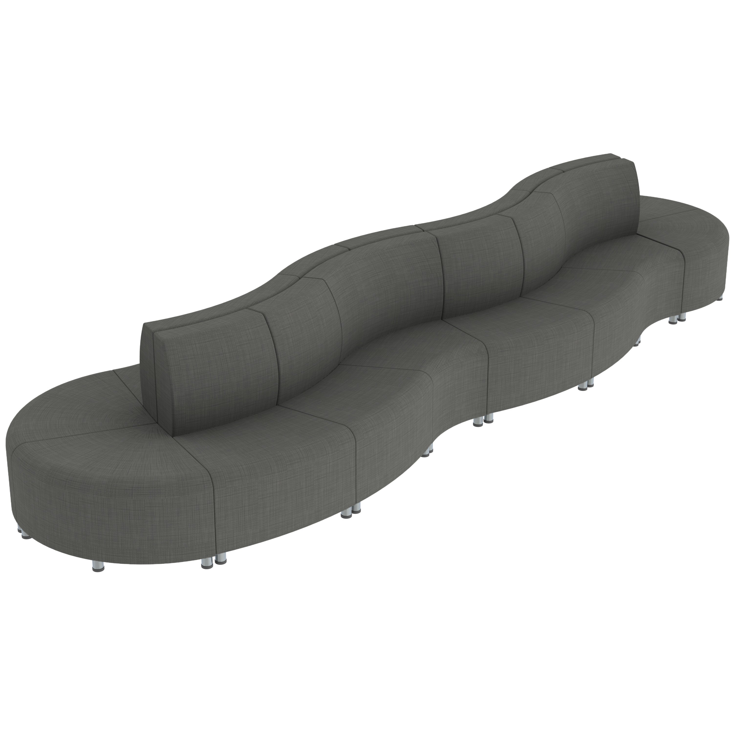 Pro Series Connect Curved Swell Seating, 16-Piece Set - Slate Gray Crosshatch