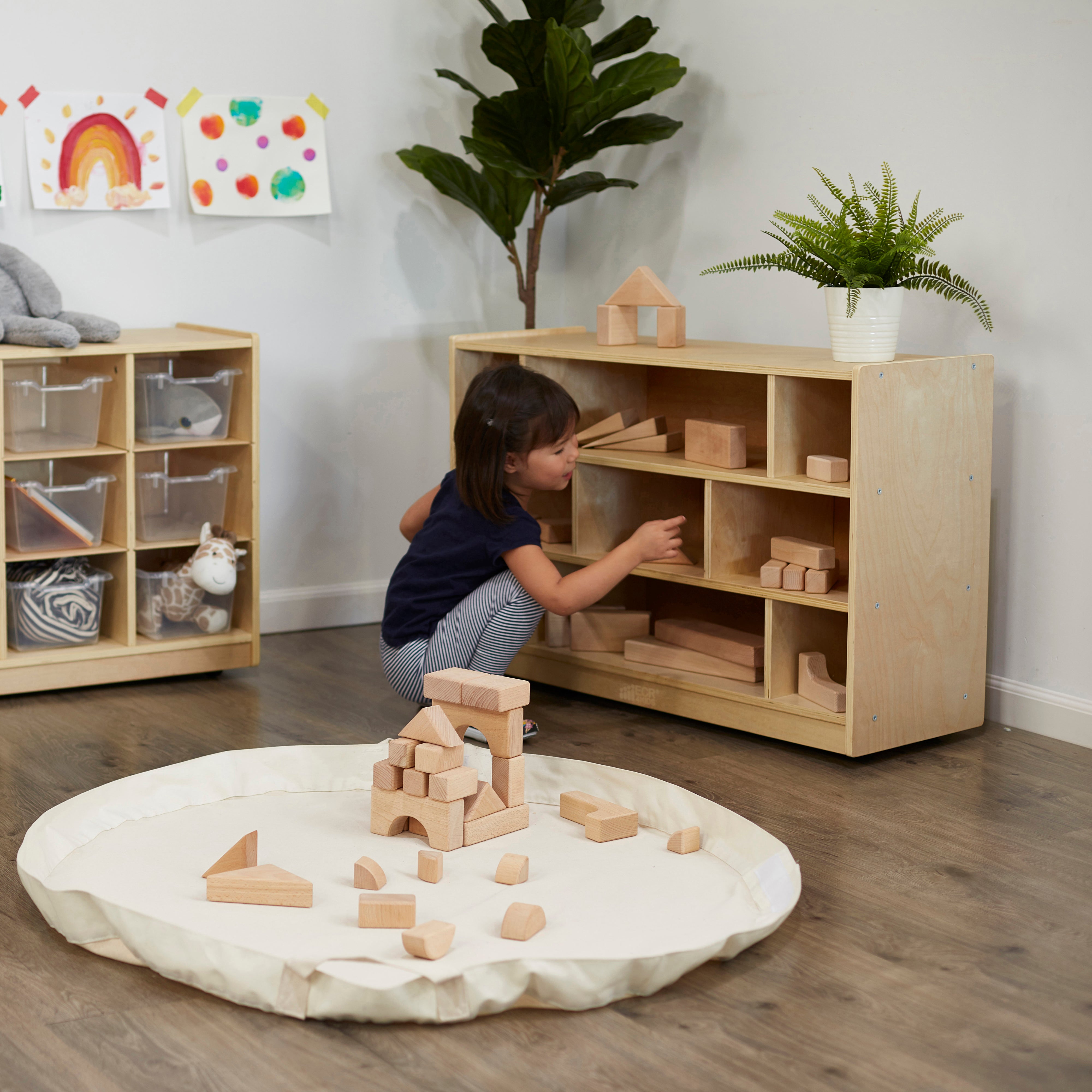 Medium Block Storage Cart 38in - Natural