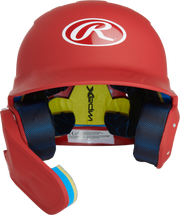 Rawlings Mach Adjust With Lhb Extension Matte Junior Batting Helmet - Scarlet
