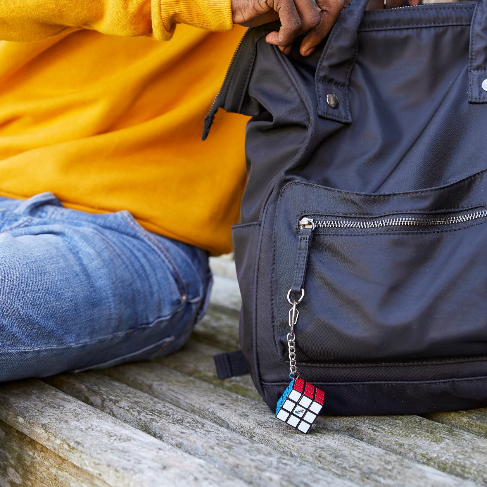 Rubik’s Cube Keyring Edition. Classic 3x3 Mini Cube Keyring Accessory, Travel Puzzle Toy