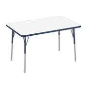 30" x 48" Rectangle Dry-Erase Activity Table with Adjustable Standard Swivel Glide Legs - Whiteboard/Navy