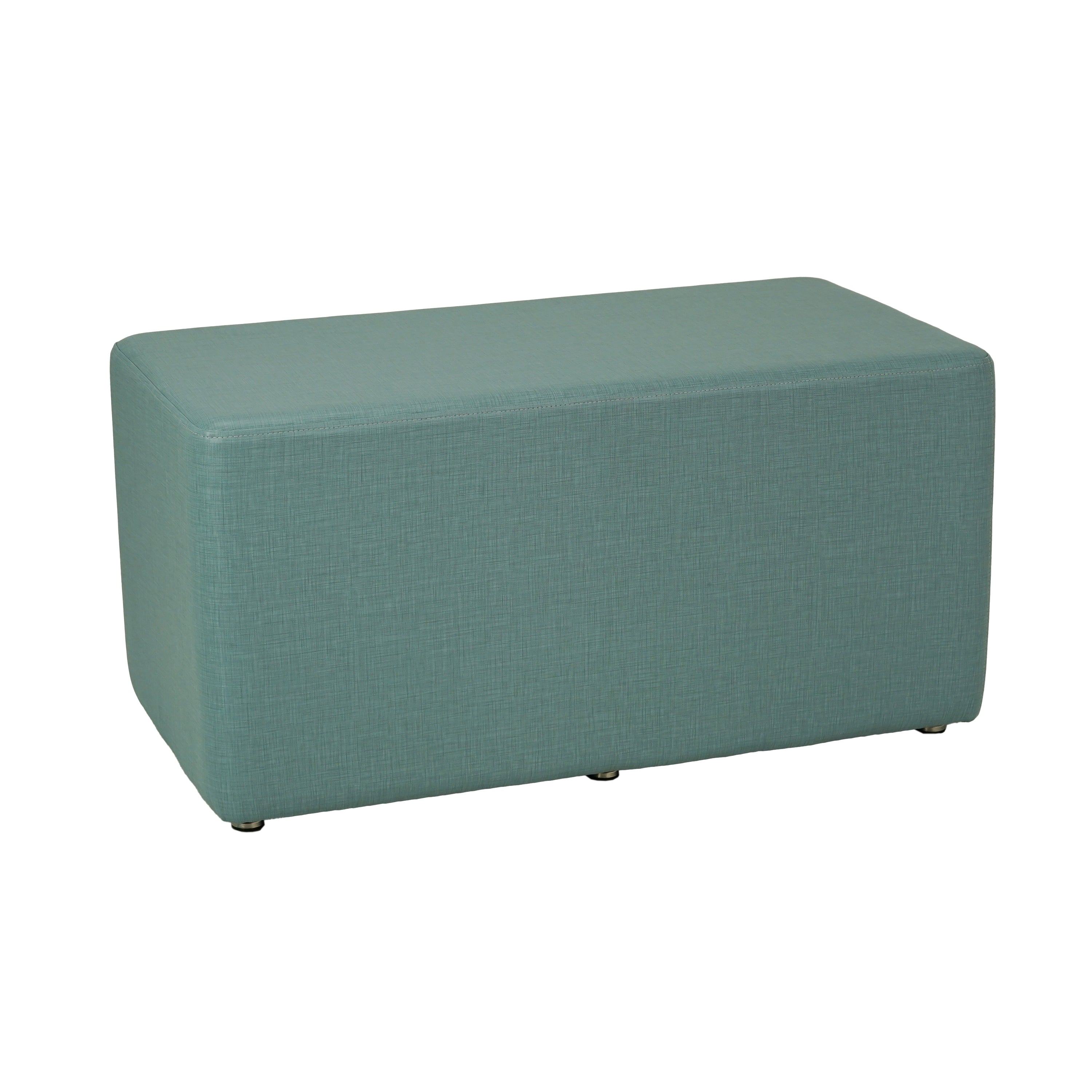 Pro Series Upholstered Rectangle Ottoman 18" Height - Sky Blue Crosshatch