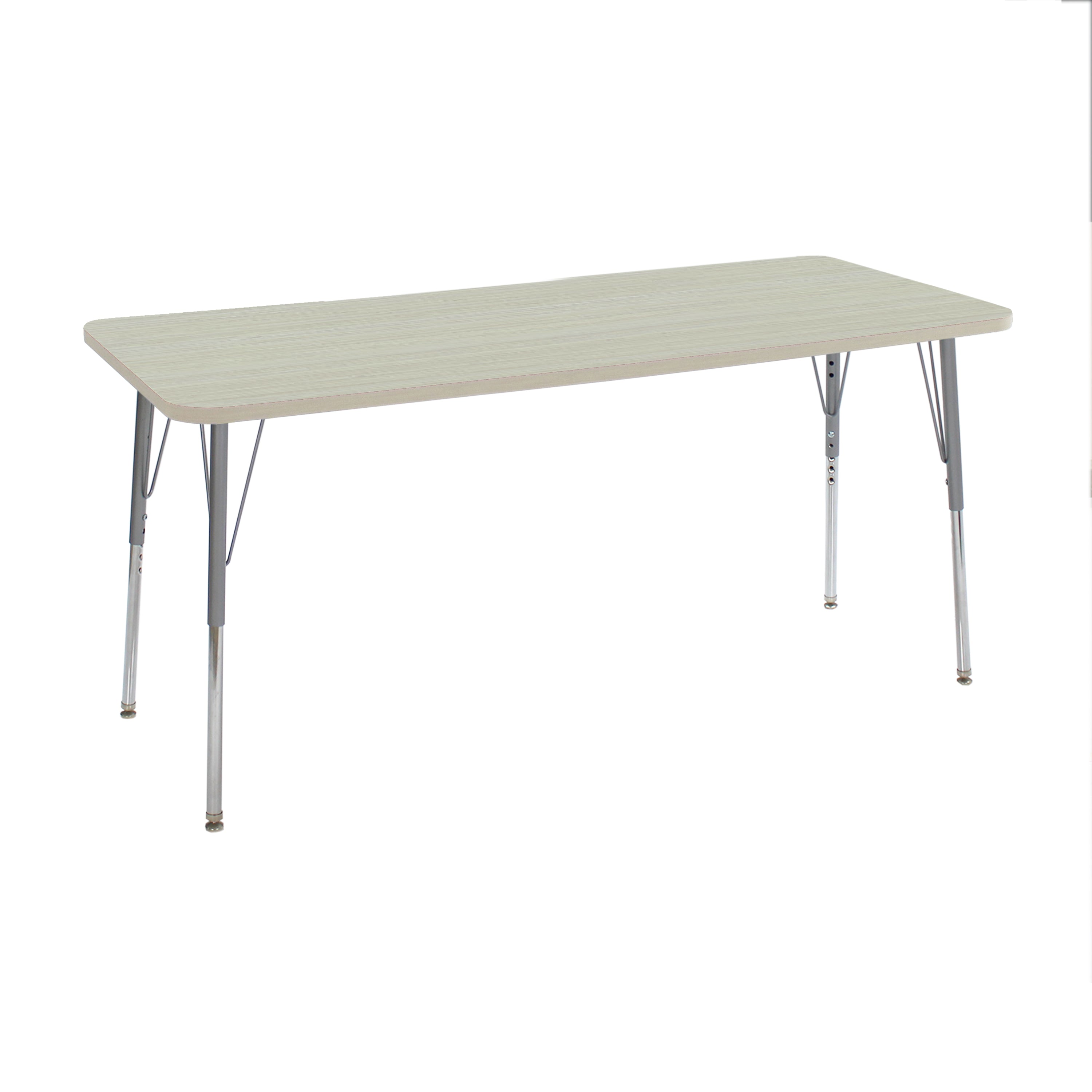 24" x 72" Rectangle La Madera Activity Table with Standard Legs - Asian Sand/Silver
