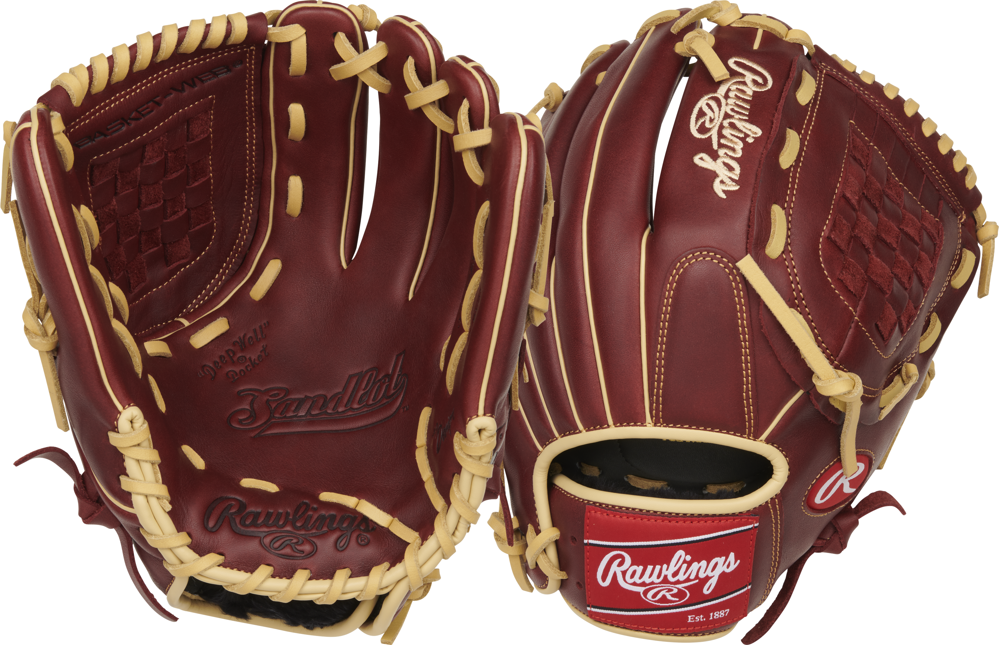 Rawlings Sandlot Series 12-Inch Baseball Glove - Right Hand Thrower - Sherry
