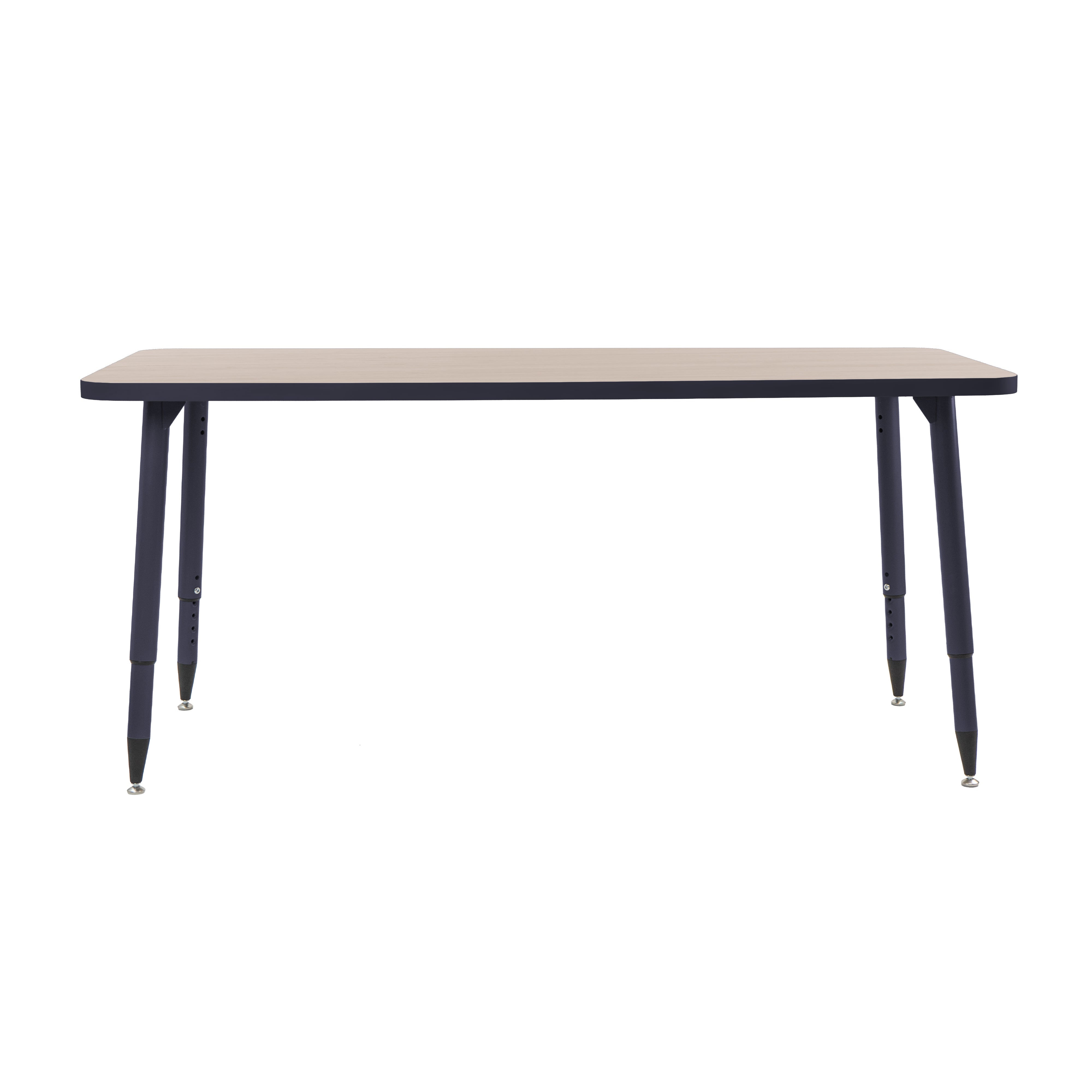 Adapte 30" x 60" Rectangle Thermofused Activity Table with Adjustable Tapered Legs - Asian Sand/Navy
