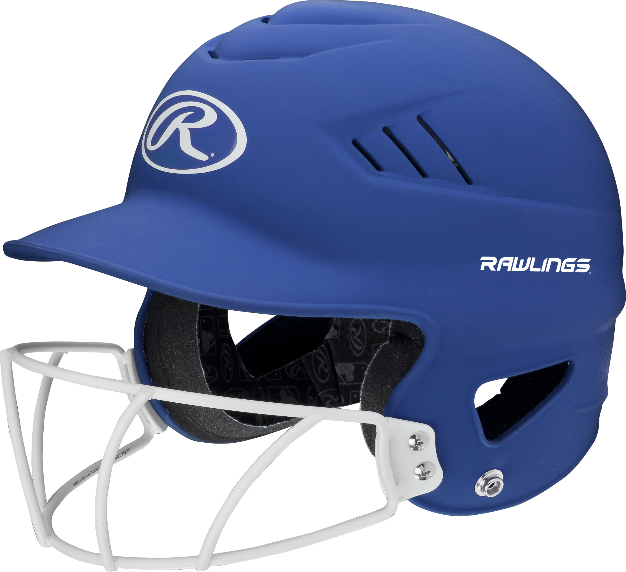 Rawlings Coolflo Highlighter Osfm Batting Helmet With Softball Face Guard - Royal