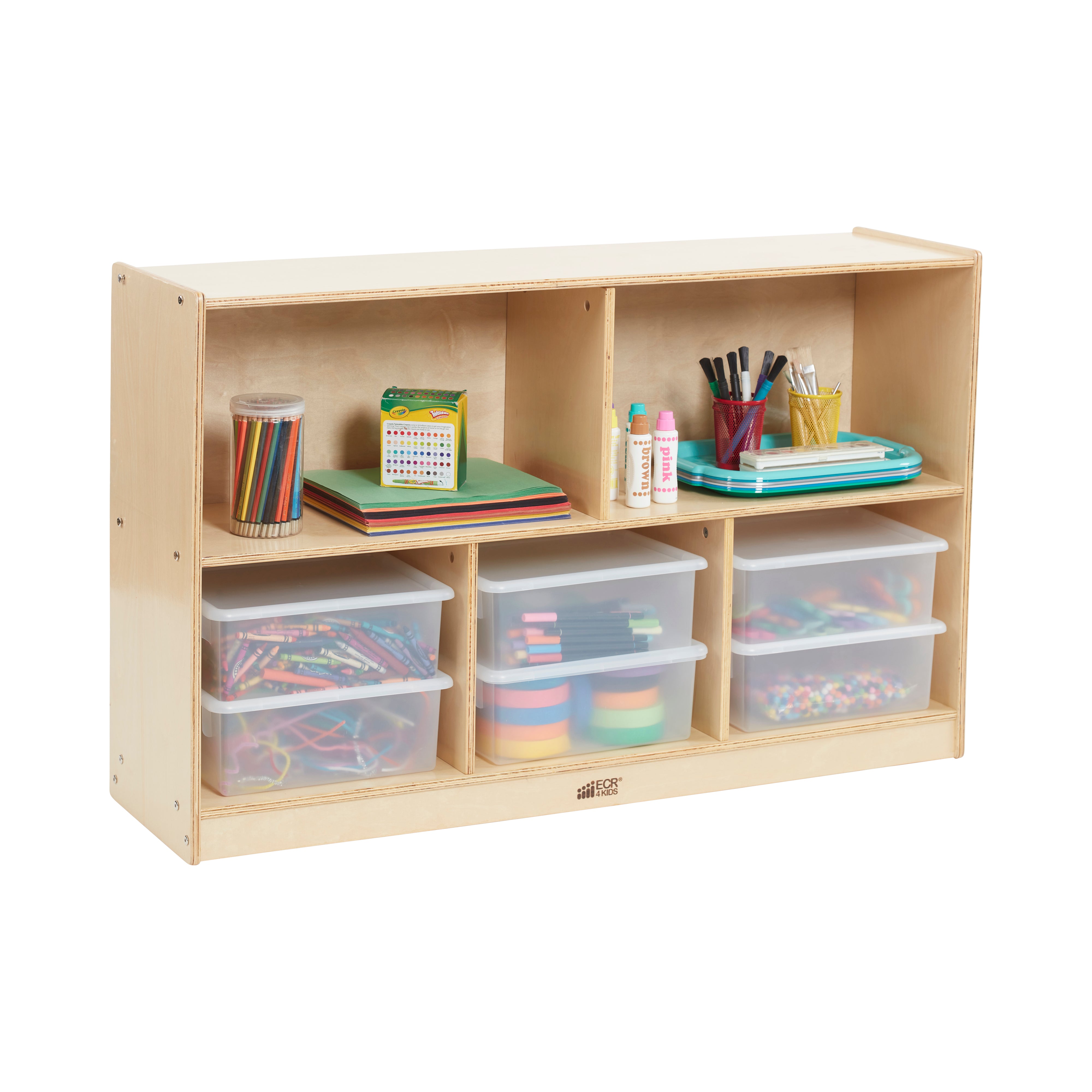 5-Compartment Storage Cabinet 30in H - Natural