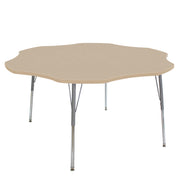 60" Flower La Madera Activity Table with Standard Legs - Maple Grain/Silver