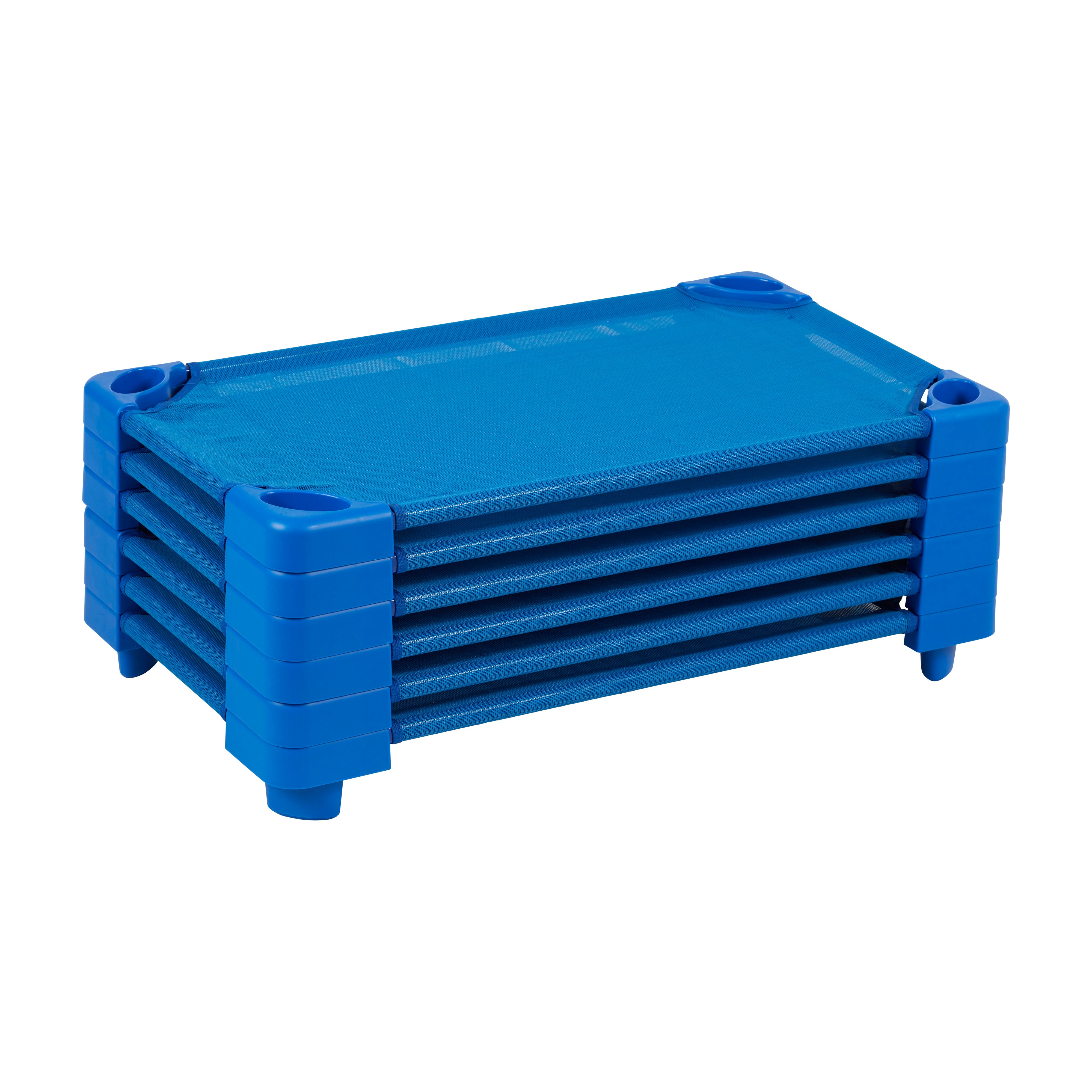Stackable Kiddie Cot Toddler Ready-to-Assemble 6-Pack - Blue