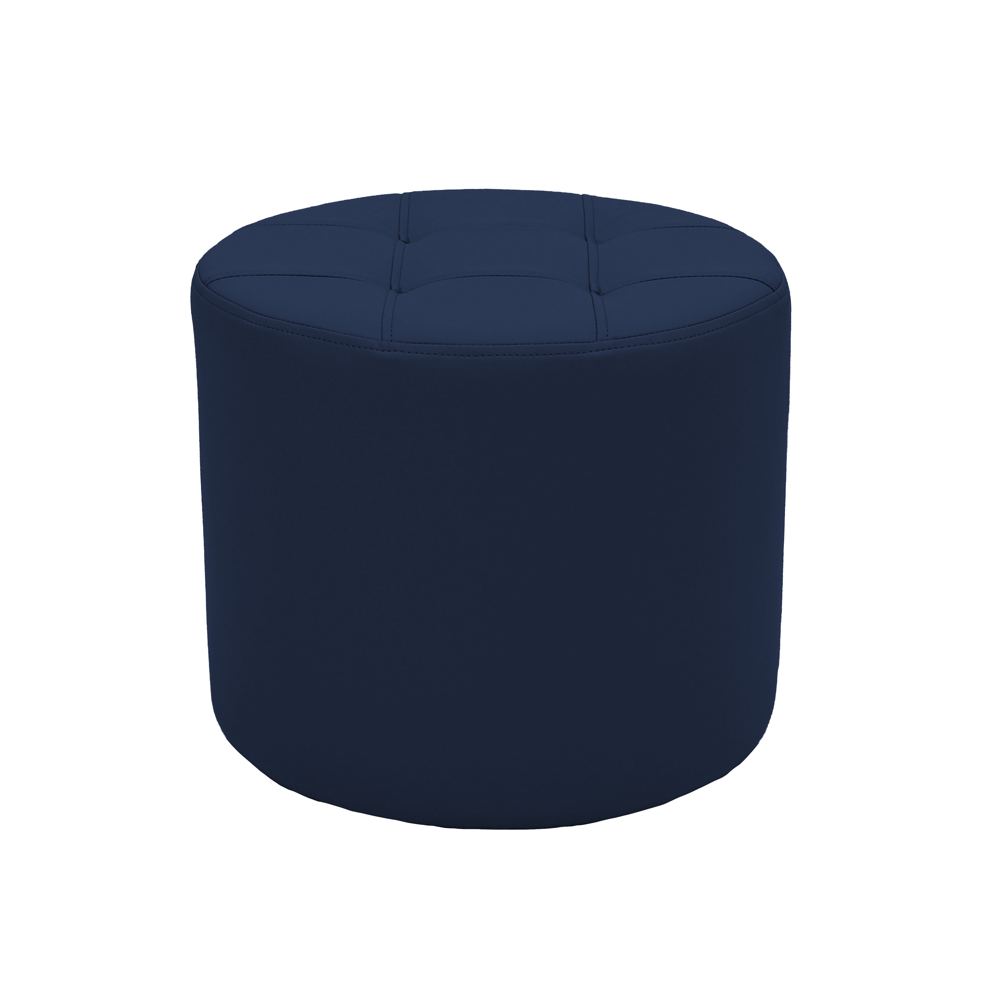 Tufted Round Ottoman 16" Height - Navy