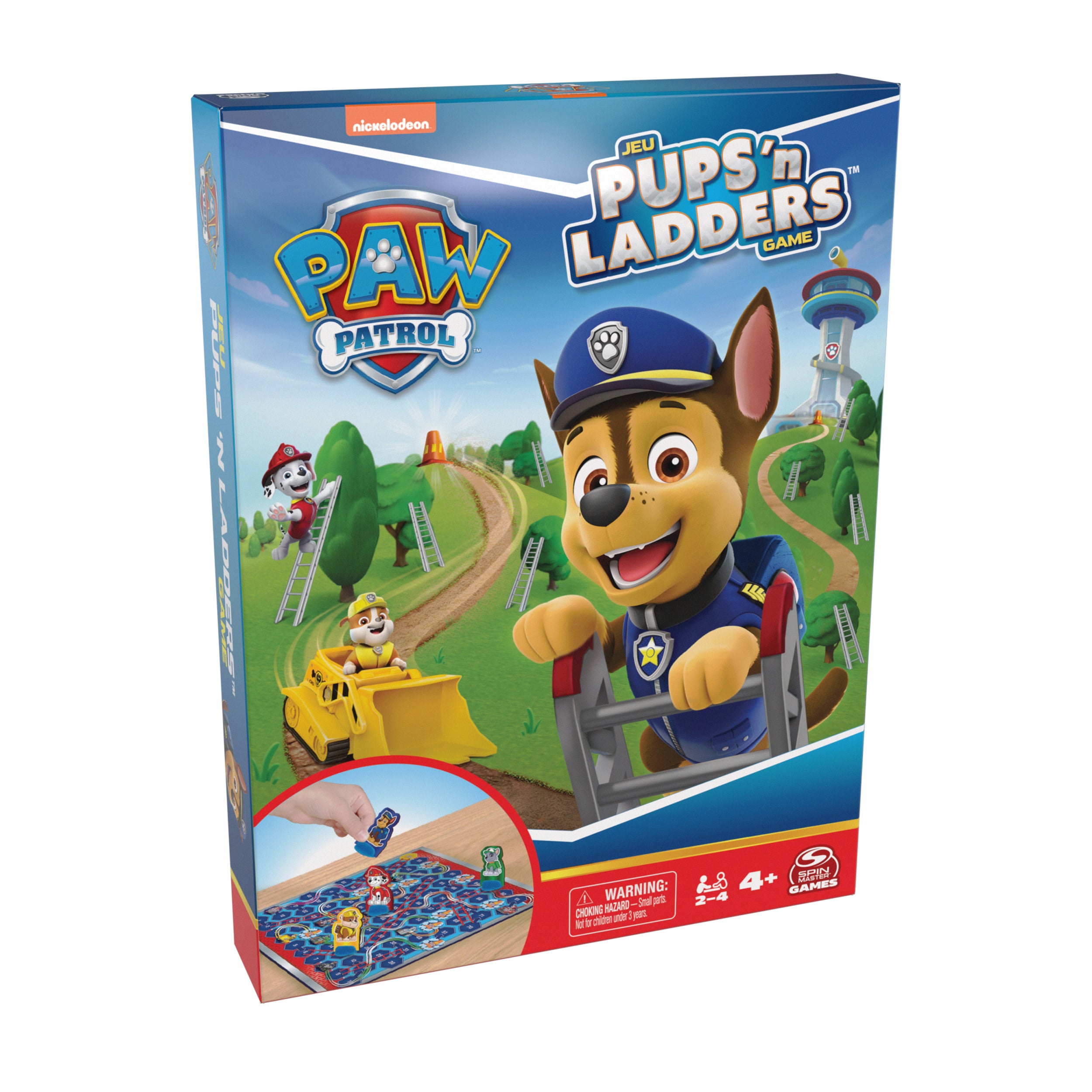 Spin Master Games, PAW Patrol Pups ‘N Ladders Game, PAW Patrol Toys, Classic Activity Toy, for Kids & Family, 2-4 Players, for Ages 4 & Up