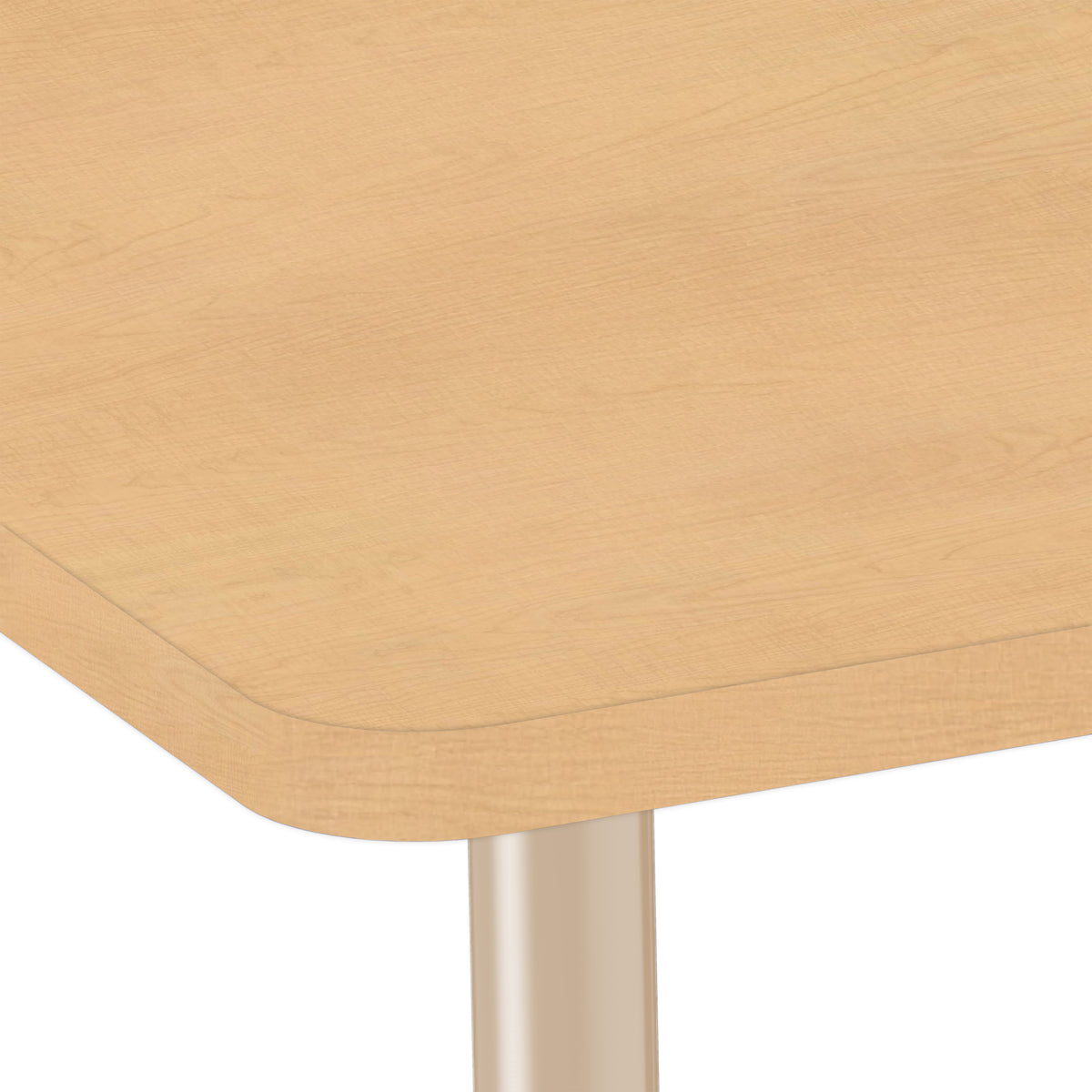60" x 66" Horseshoe Thermofused Activity Table with Adjustable Chunky Wood Legs - Maple Grain/Sand/Natural
