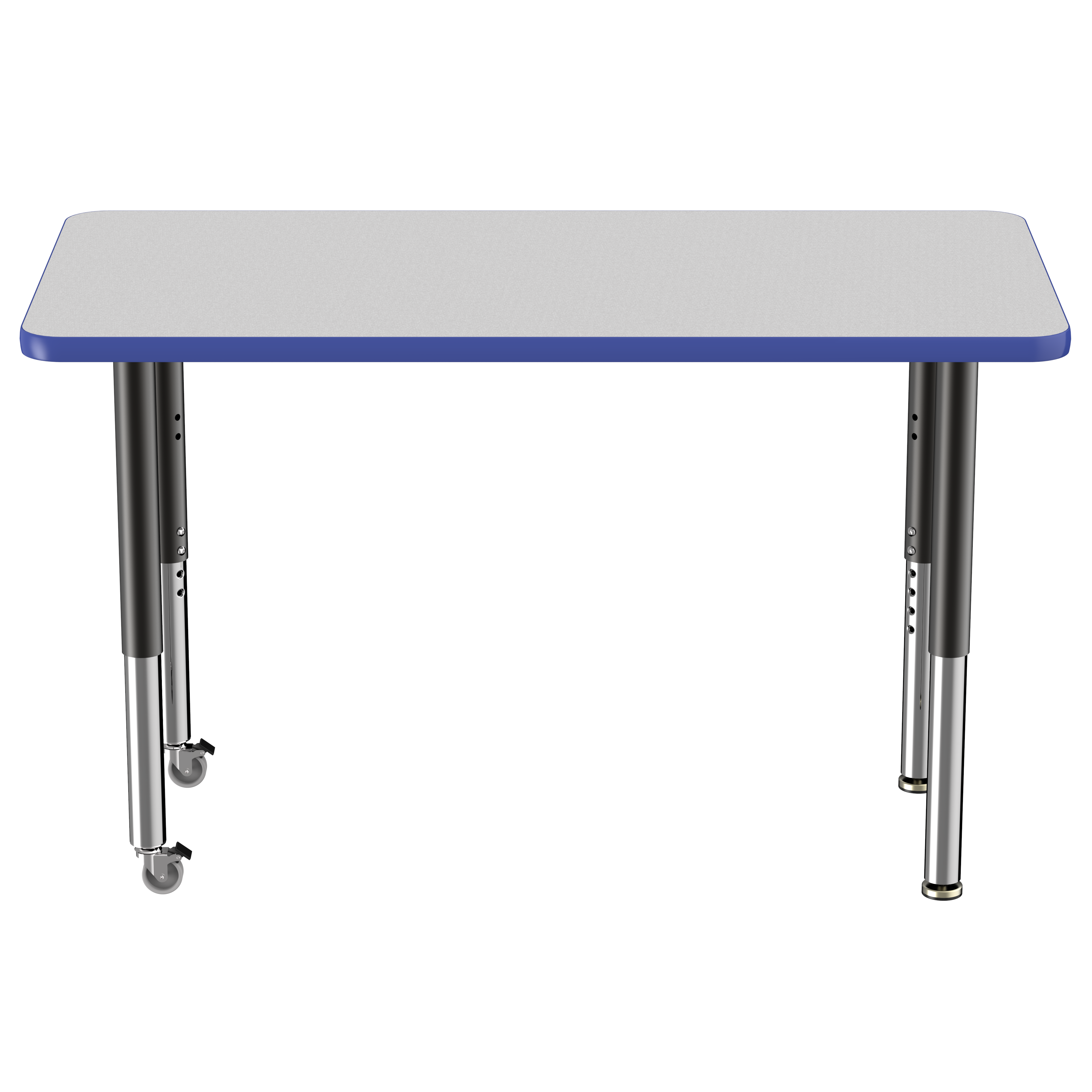 24" x 48" Rectangle T-Molding Activity Table with Adjustable Super Legs - Gray/Blue/Black