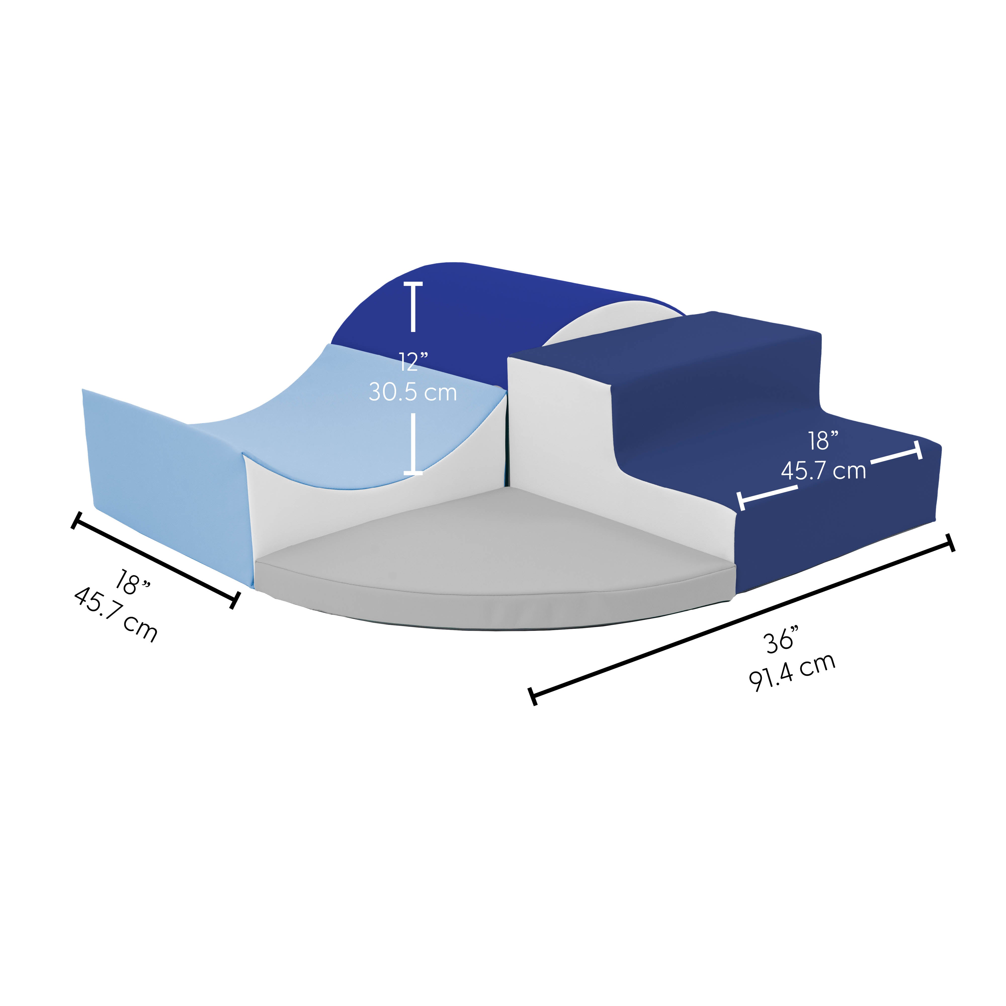 SoftScape Curvy Corner Climber, 4-Piece - Navy/Powder Blue
