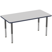 30" x 60" Rectangle T-Molding Activity Table with Adjustable Super Legs - Gray/Navy/Black