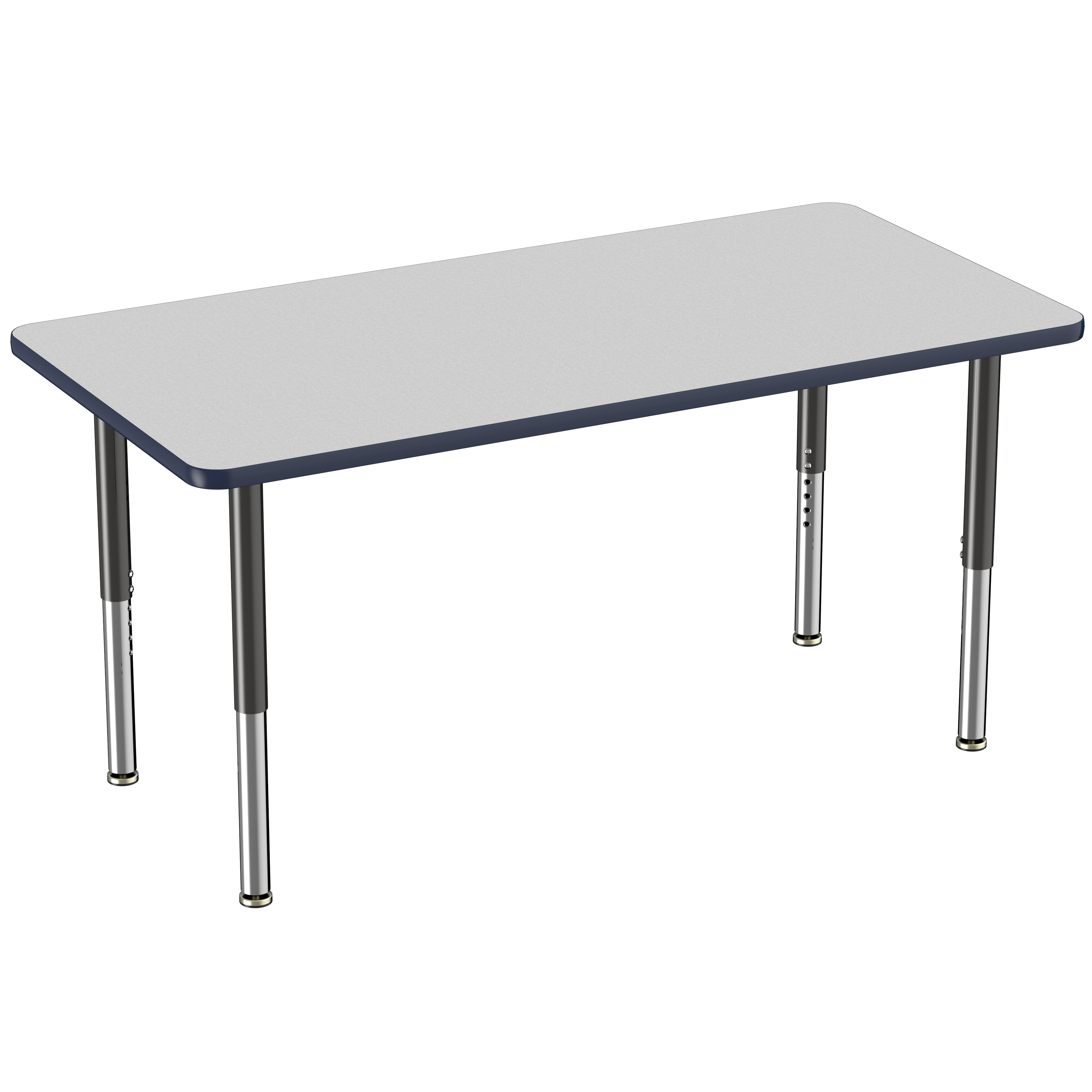 30" x 60" Rectangle T-Molding Activity Table with Adjustable Super Legs - Gray/Navy/Black