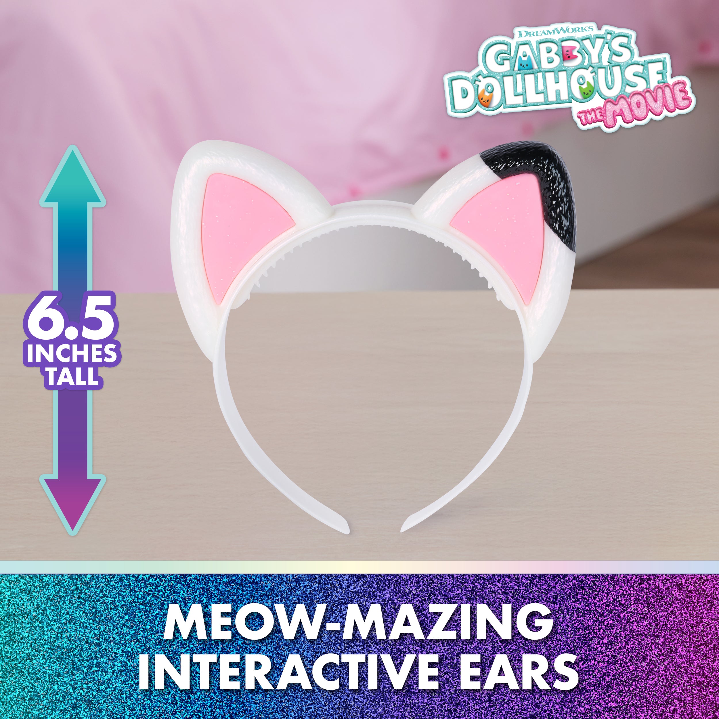 Gabby's Dollhouse: The Movie, Meow-mazing Interactive Ears, Headband with Lights, Sounds & 3 Modes of Play, Kids Toys for Girls & Boys Ages 3 and Up