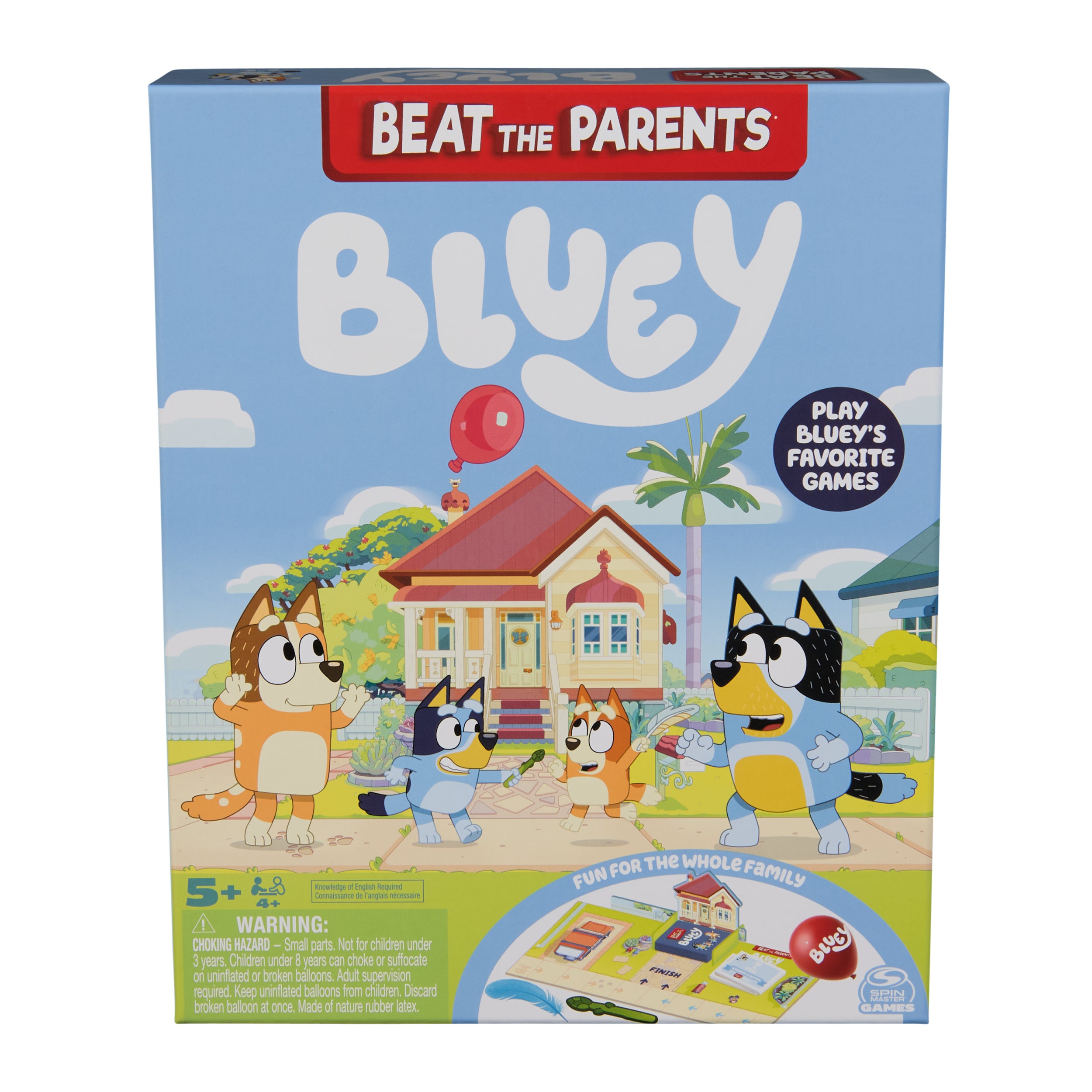 Spin Master Games, Bluey Beat the Parents, Head-to-Head Trivia & Fun Family Game Night Challenges, Easy Play, Bluey Toys, Kids & Family, 2-6 Players, for Ages 5 & Up