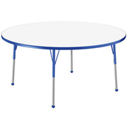 60" Round Dry-Erase Activity Table with Adjustable Standard Ball Glide Legs - Whiteboard/Blue