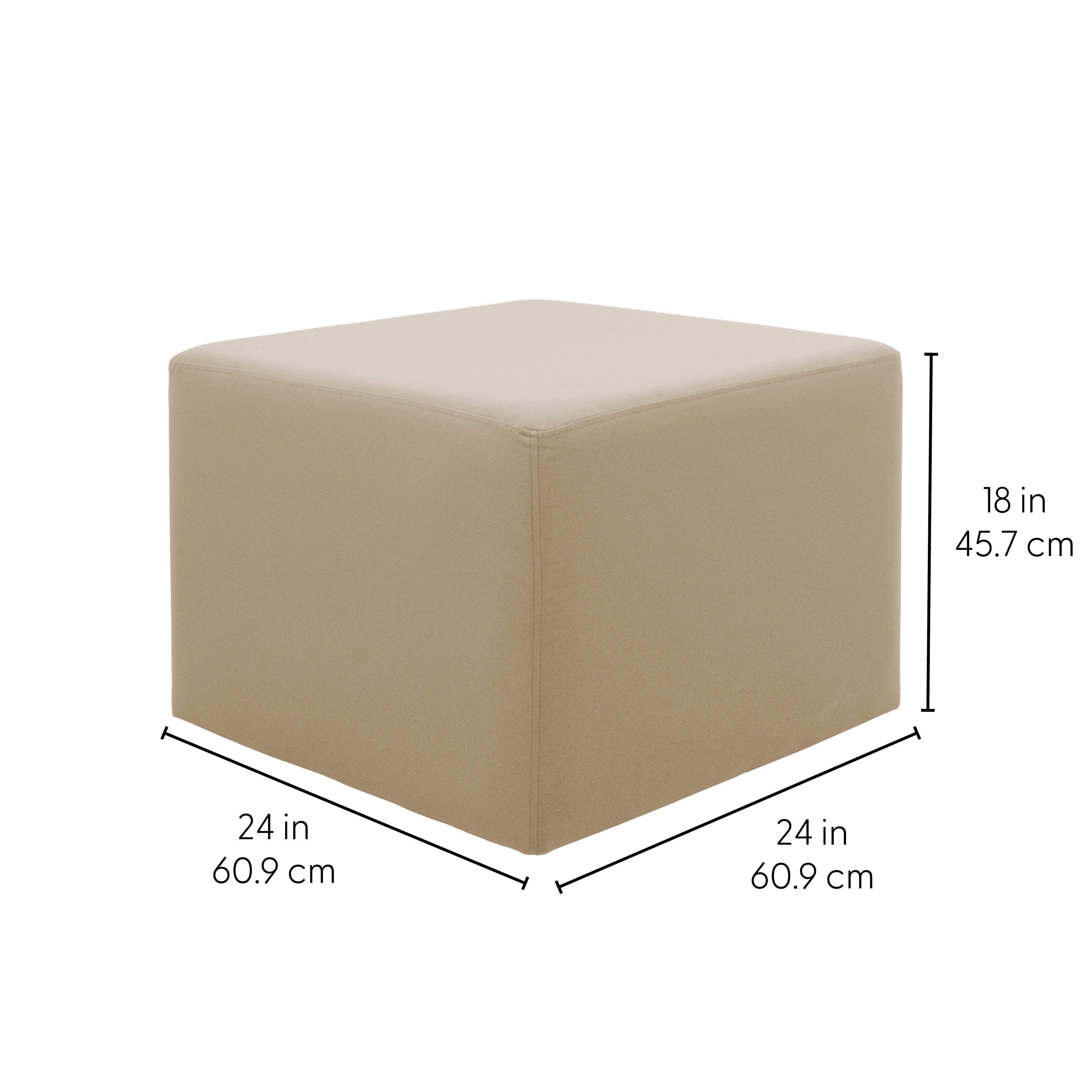 Outdoor 24" Square Ottoman with Sunbrella®, 18" H - Spectrum Sand