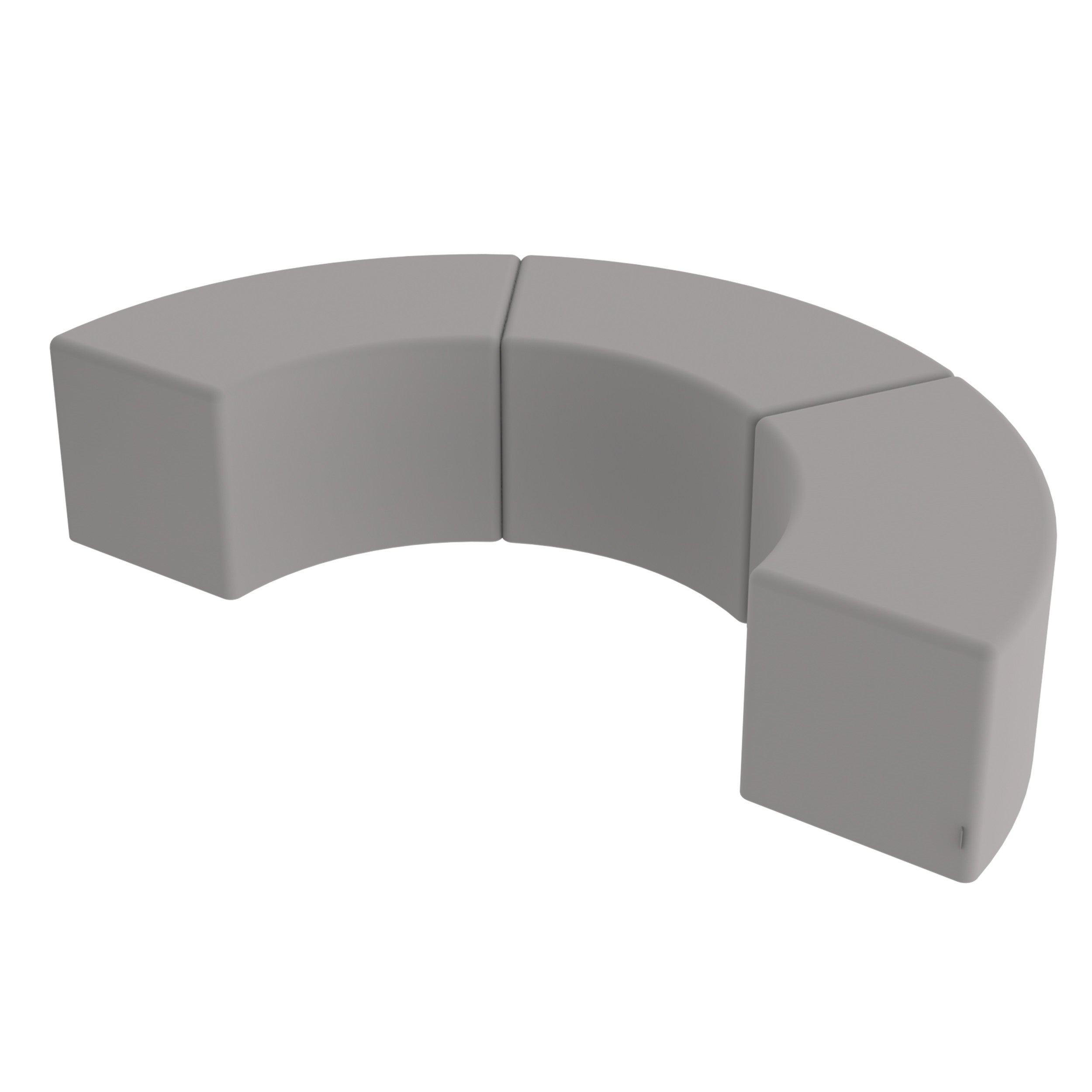 Pro Series Upholstered S Curve Ottoman 18" Height, 3-Piece - Gray