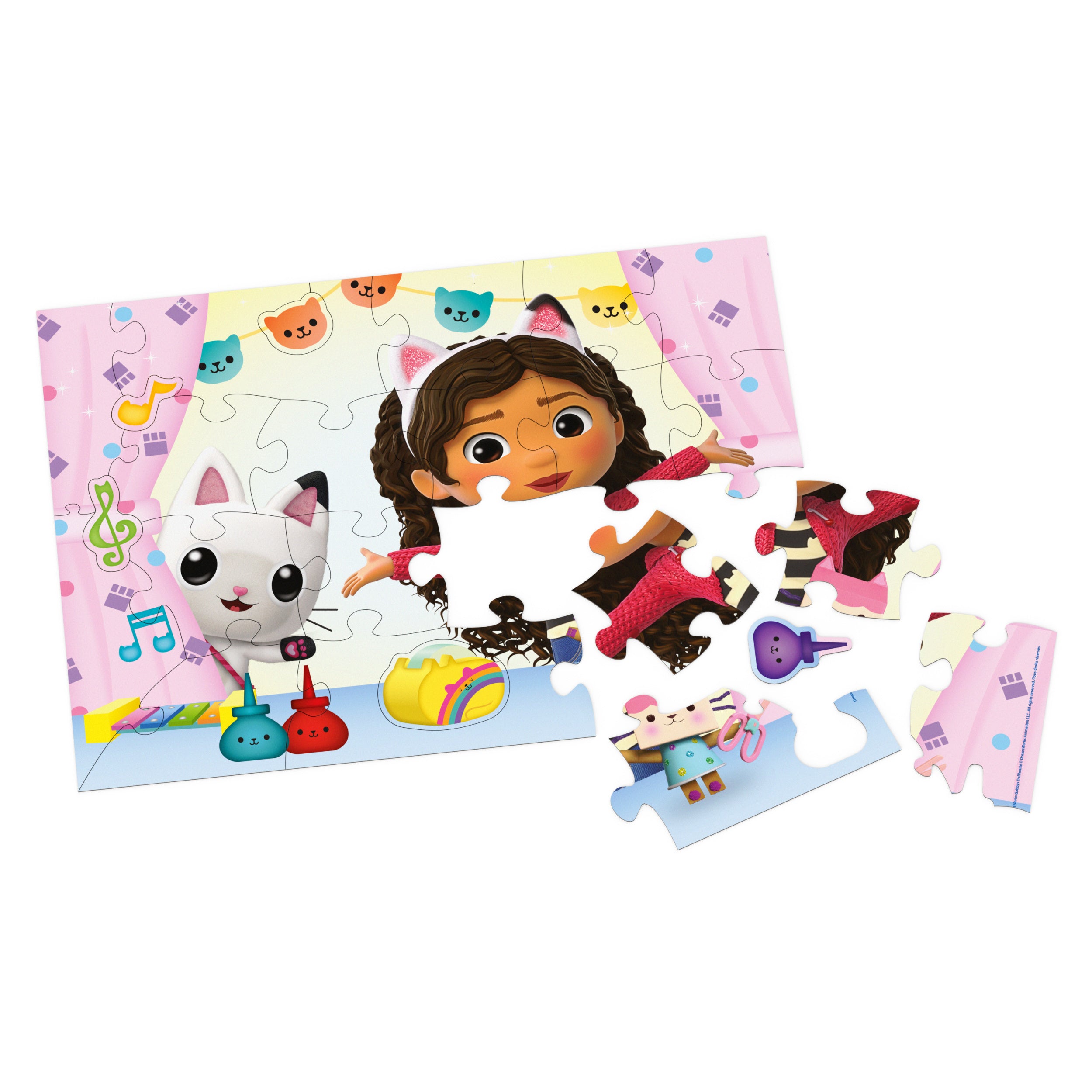 Gabby’s Dollhouse, 24-Piece Jigsaw Puzzle DreamWorks Netflix Gabby’s Dollhouse Toys 1 of 4 Kids Puzzles Styles and Colors Vary, for Preschoolers Ages 3 and up